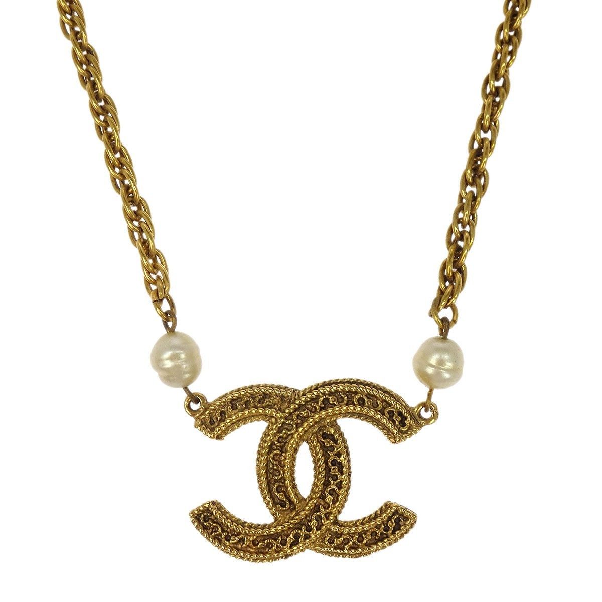 Chanel Chanel Vintage CC Pendent Necklace Plated Metal Size ONE SIZE - 2 Thumbnail
