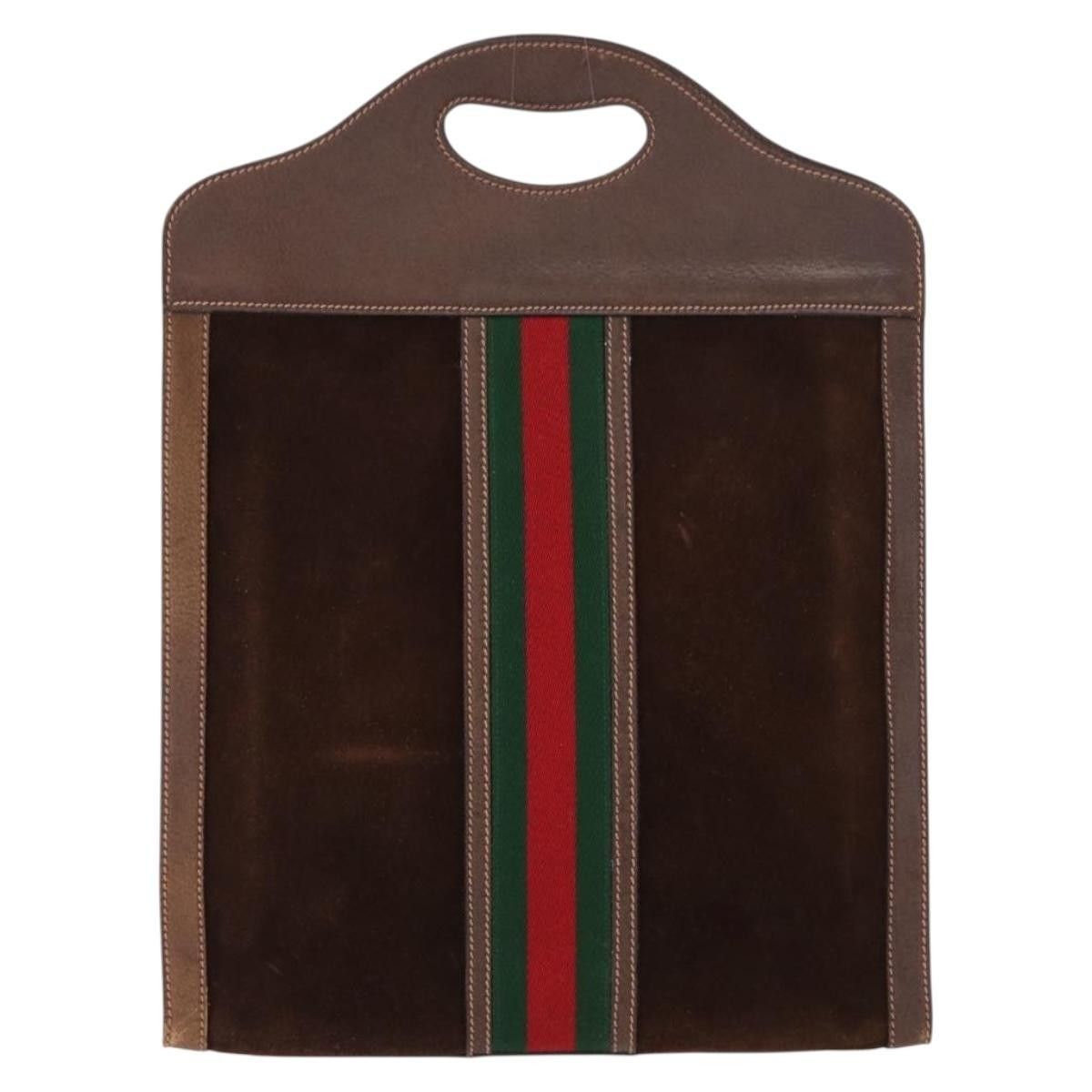Gucci Gucci Vintage Web Sherry Line Suede Size ONE SIZE - 2 Thumbnail