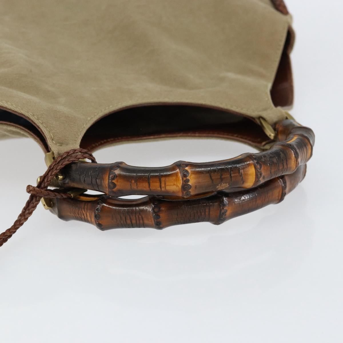 Gucci Gucci Vintage Bamboo Hobo Canvas Size ONE SIZE - 8 Thumbnail