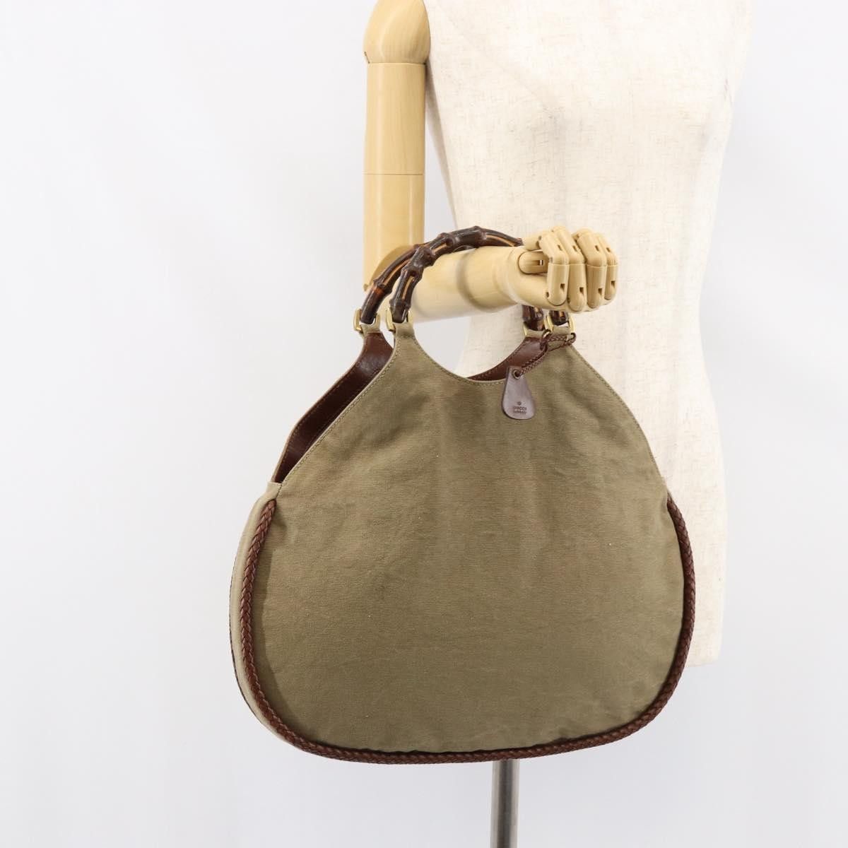 Gucci Gucci Vintage Bamboo Hobo Canvas Size ONE SIZE - 14 Thumbnail