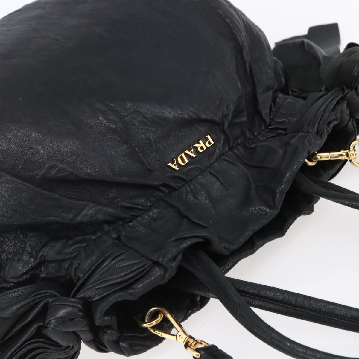 Prada Prada Bow Tie Pleated Tote Leather Size ONE SIZE - 14 Thumbnail