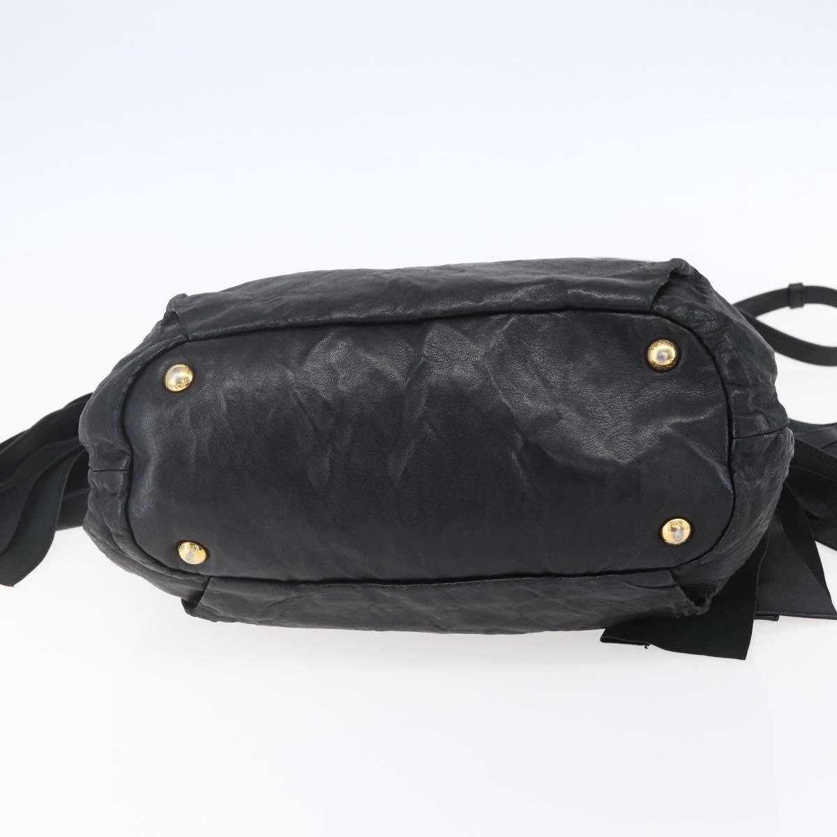 Prada Prada Bow Tie Pleated Tote Leather Size ONE SIZE - 13 Thumbnail