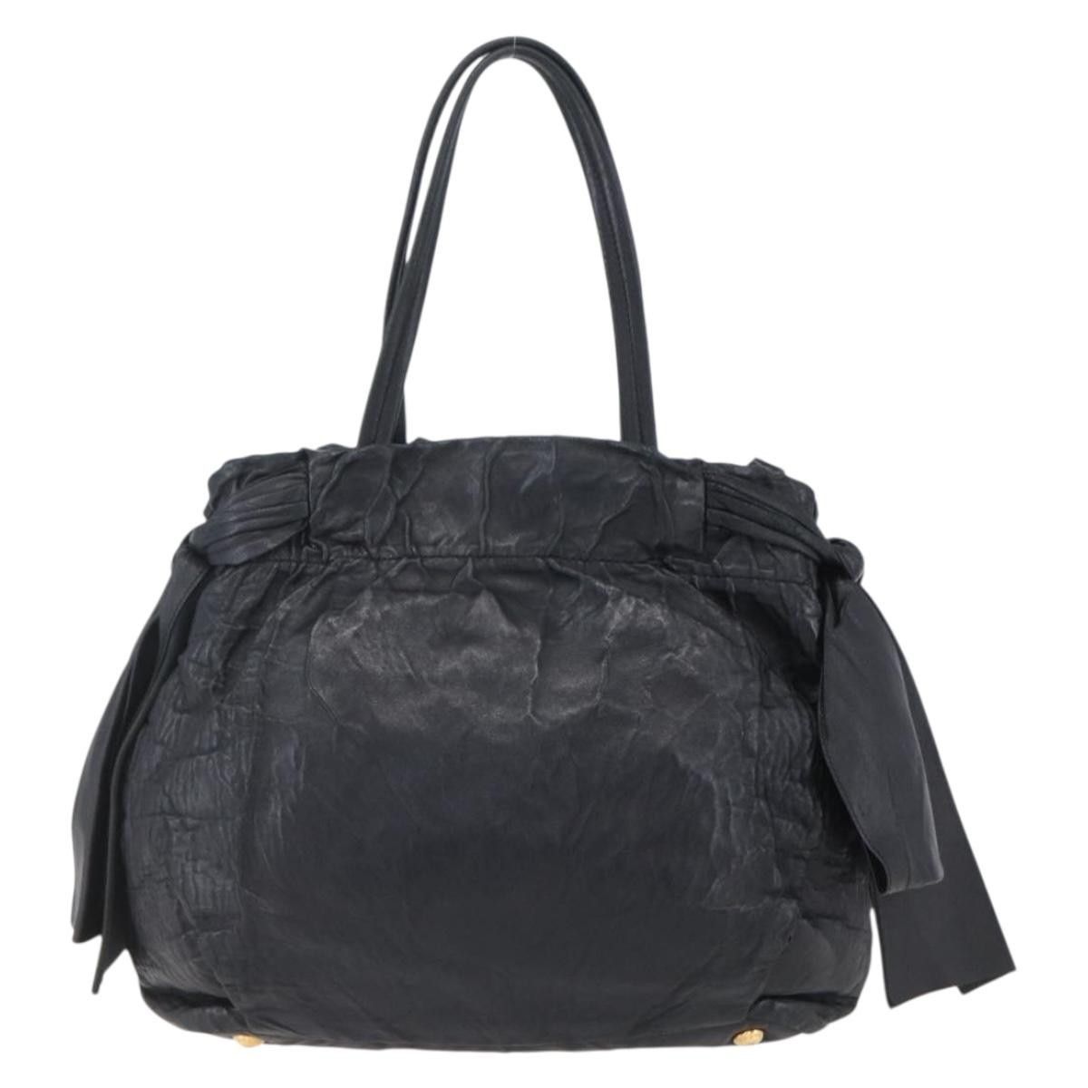 Prada Prada Bow Tie Pleated Tote Leather Size ONE SIZE - 2 Thumbnail