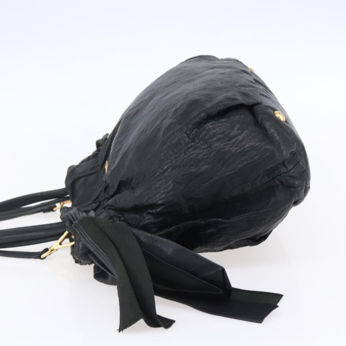 Prada Prada Bow Tie Pleated Tote Leather Size ONE SIZE - 3 Thumbnail