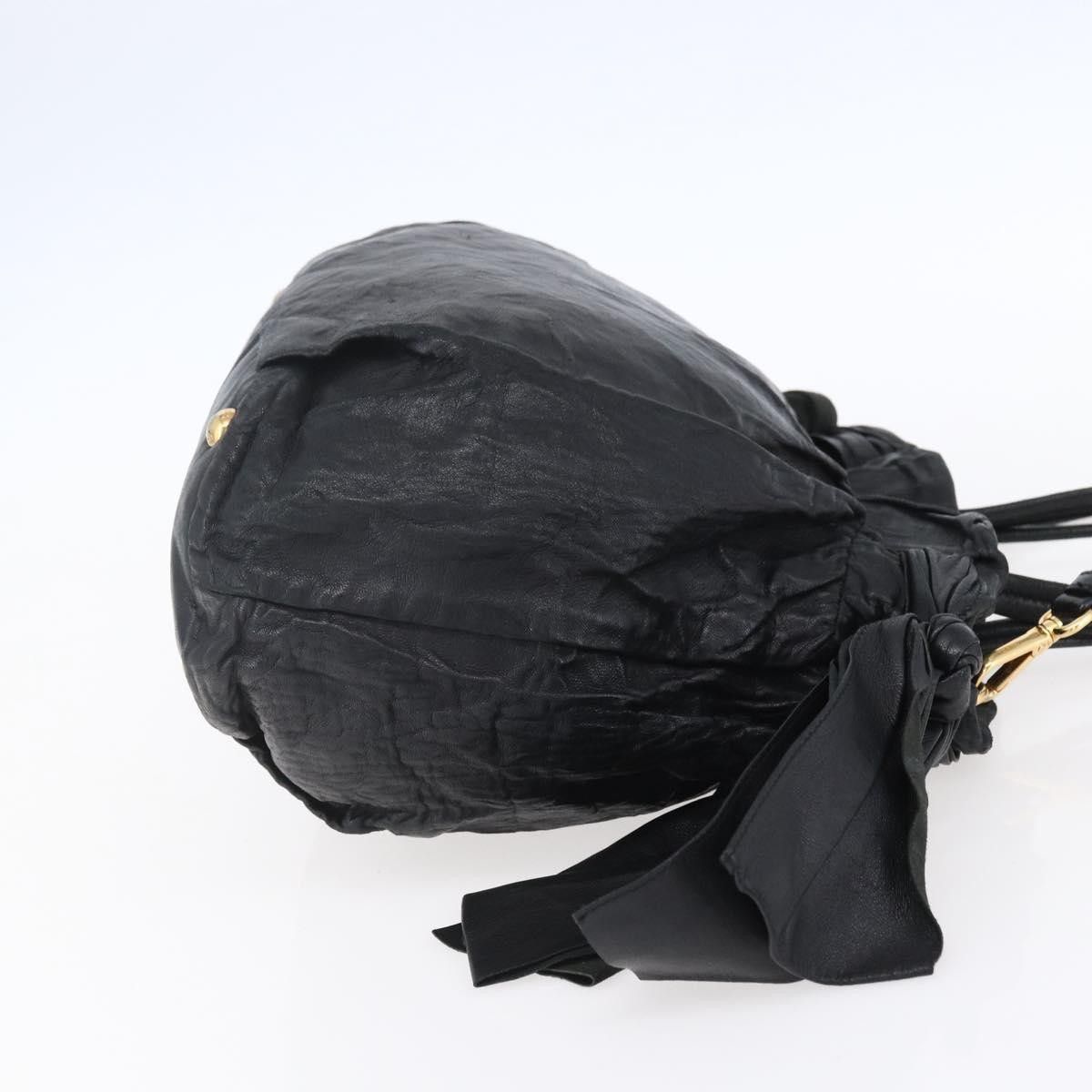 Prada Prada Bow Tie Pleated Tote Leather Size ONE SIZE - 4 Thumbnail