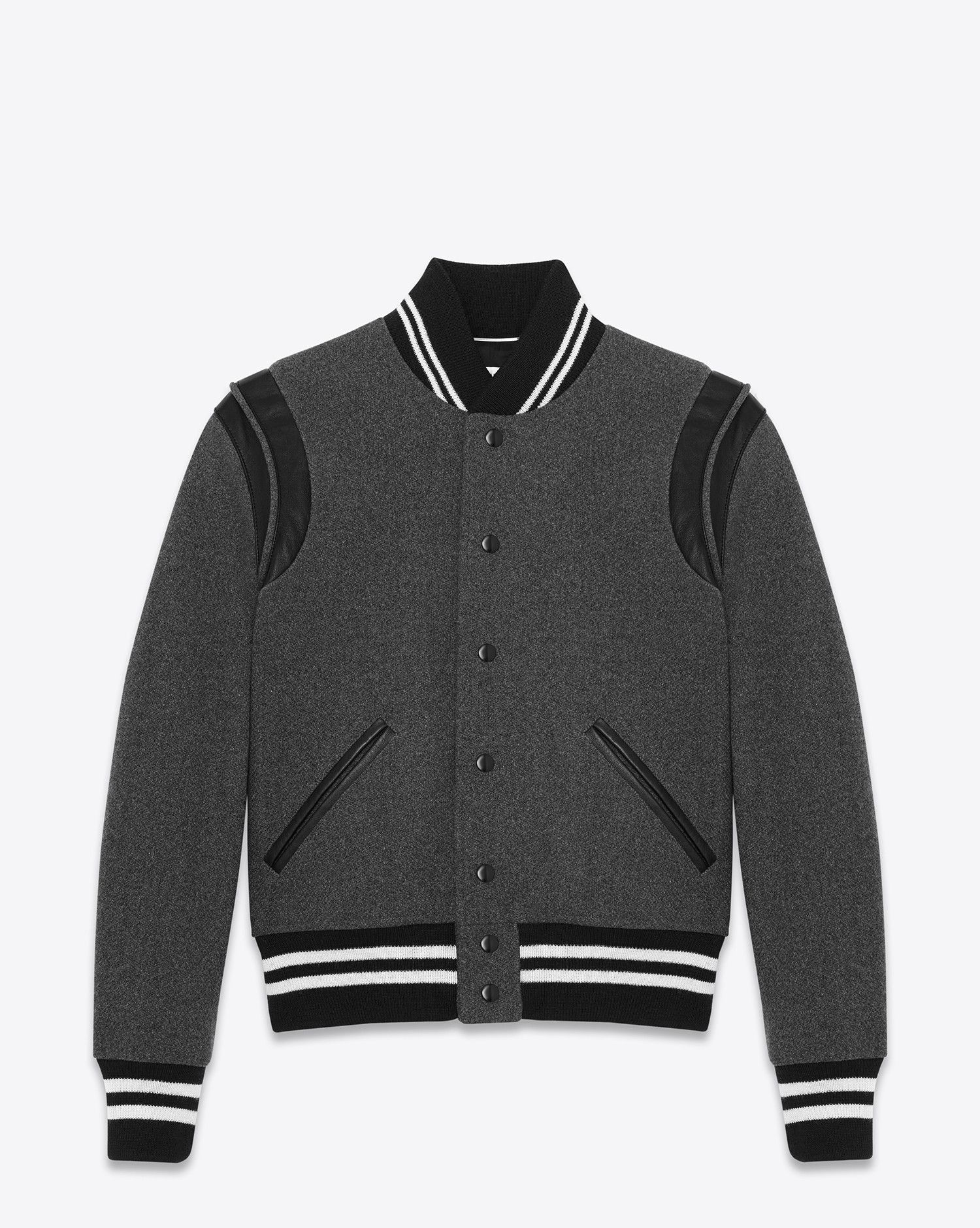 Hedi Slimane × Saint Laurent Paris Classic Grey Teddy Jacket