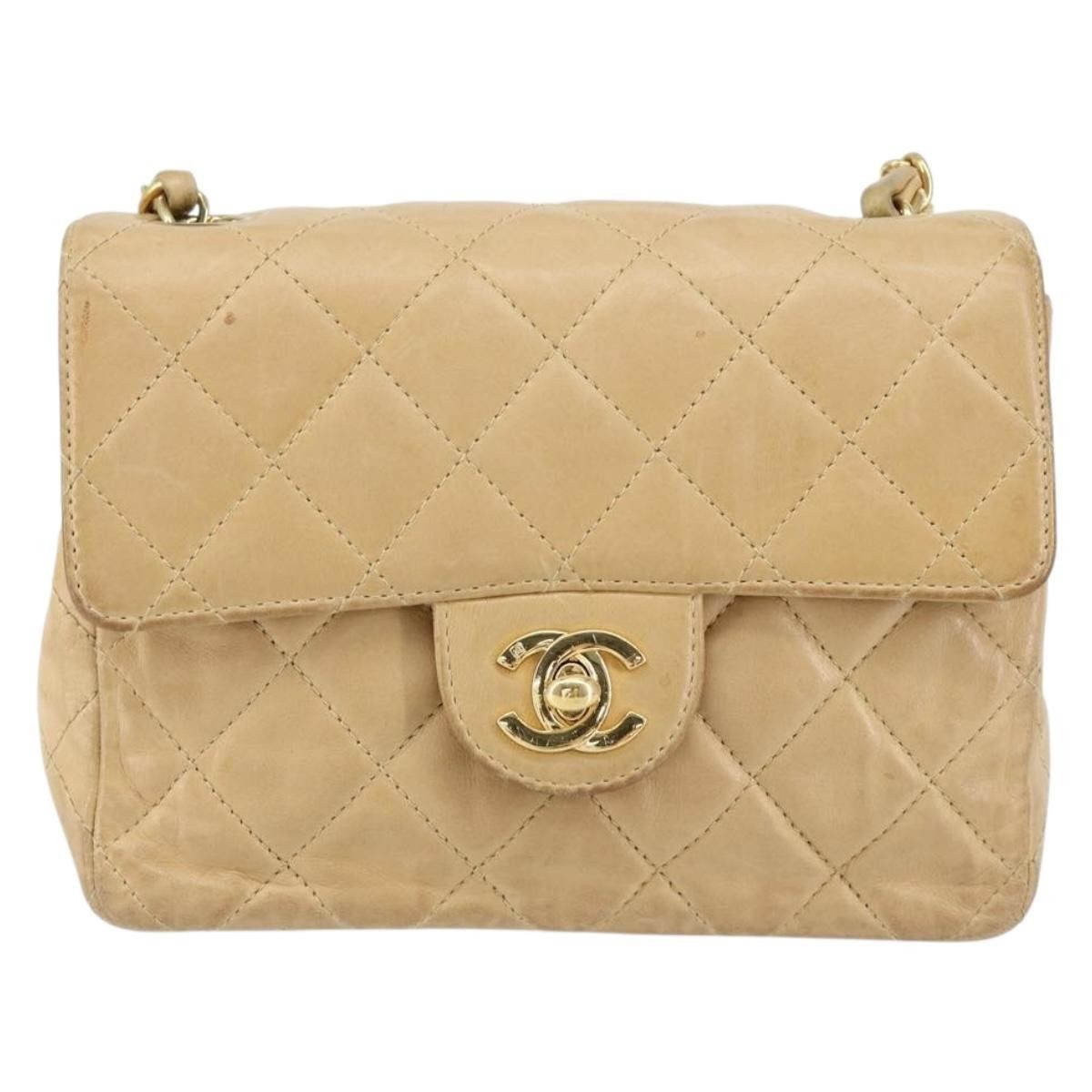 Chanel Chanel Vintage Square Classic Single Flap Bag Quilted Lambskin Size ONE SIZE - 18 Thumbnail