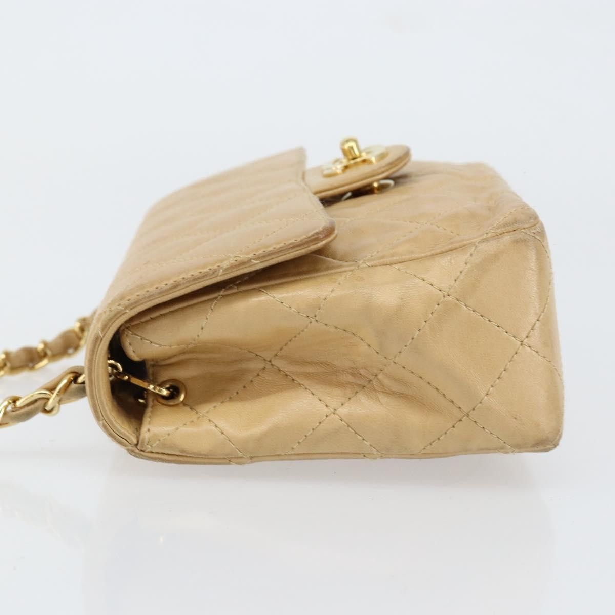 Chanel Chanel Vintage Square Classic Single Flap Bag Quilted Lambskin Size ONE SIZE - 4 Thumbnail