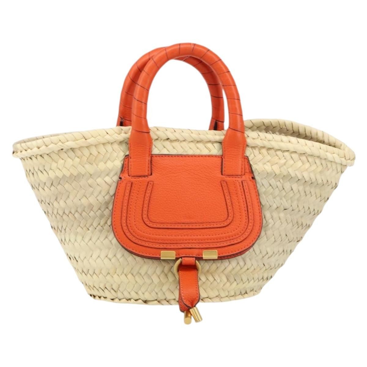 Chloe Chloe Marcie Basket Bag Raffia and Leather Size ONE SIZE - 18 Thumbnail