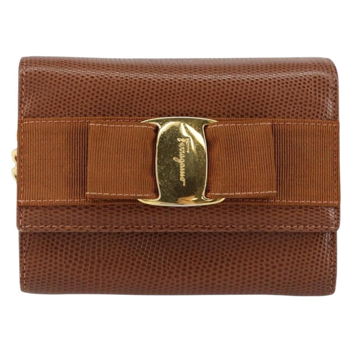 Salvatore Ferragamo Salvatore Ferragamo Vala Embossed Leather Size ONE SIZE - 18 Thumbnail