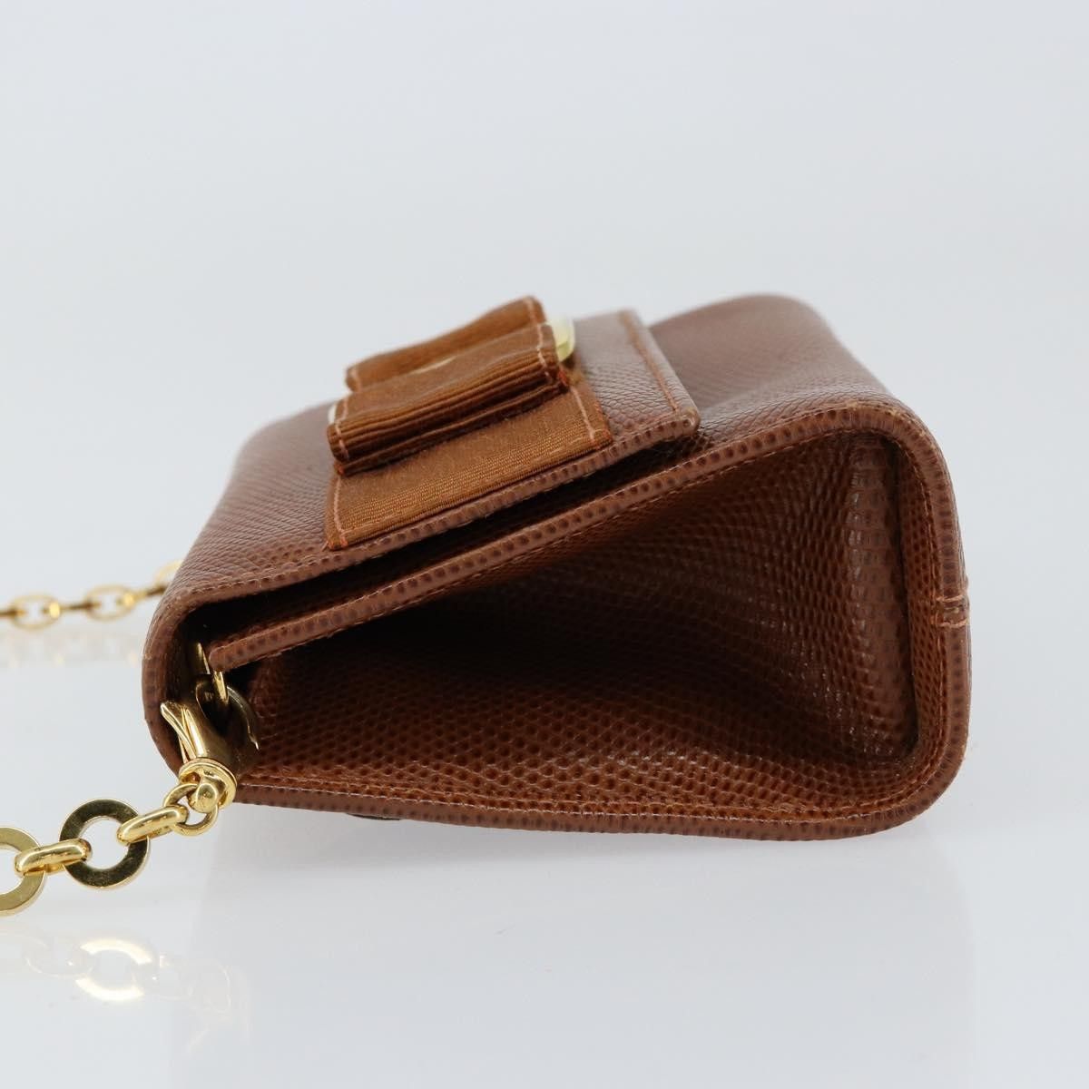 Salvatore Ferragamo Salvatore Ferragamo Vala Embossed Leather Size ONE SIZE - 4 Thumbnail