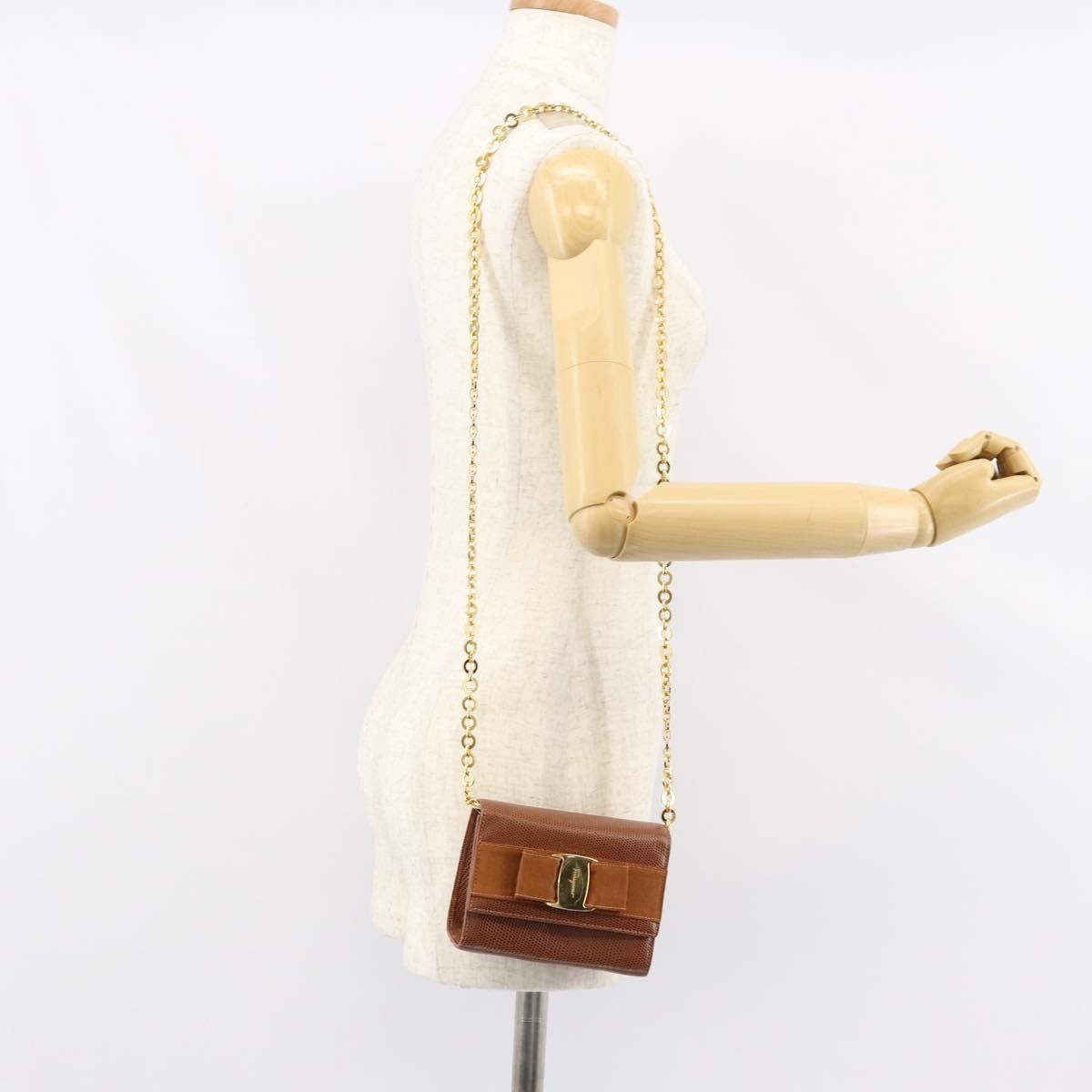 Salvatore Ferragamo Salvatore Ferragamo Vala Embossed Leather Size ONE SIZE - 13 Thumbnail