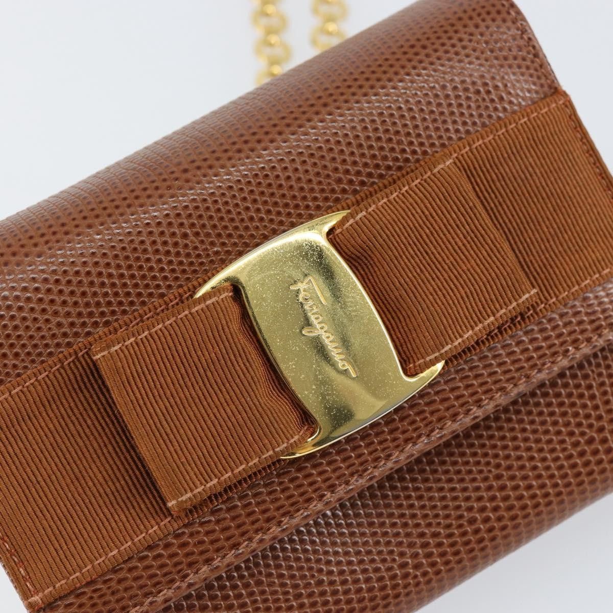 Salvatore Ferragamo Salvatore Ferragamo Vala Embossed Leather Size ONE SIZE - 16 Thumbnail