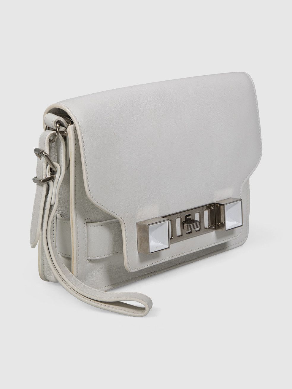 Proenza Schouler White Leather P11 Clutch Bag Size ONE SIZE - 3 Thumbnail