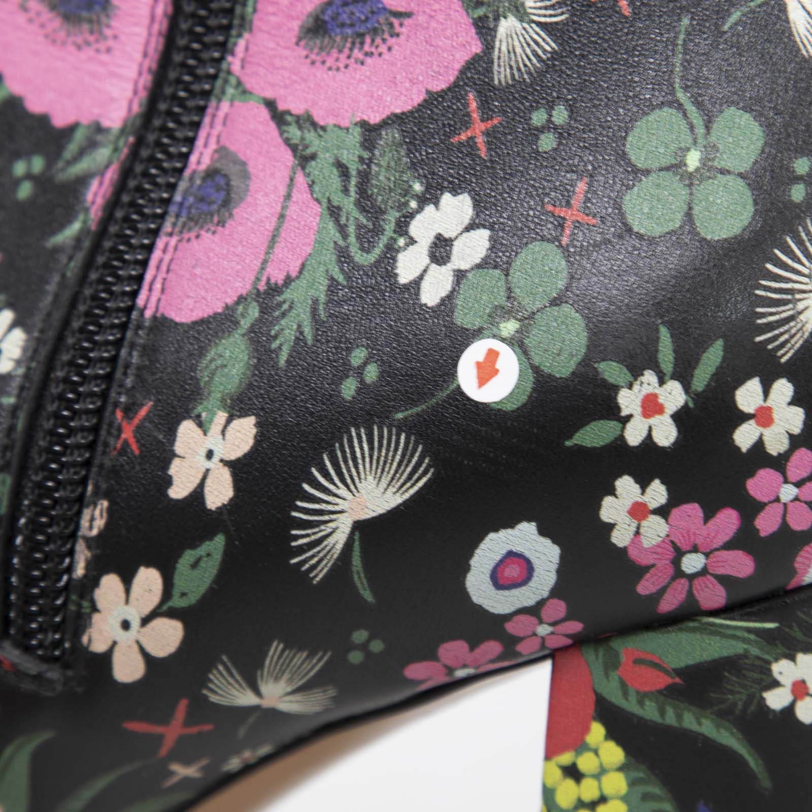 Floral Print Leather Heeled Boots