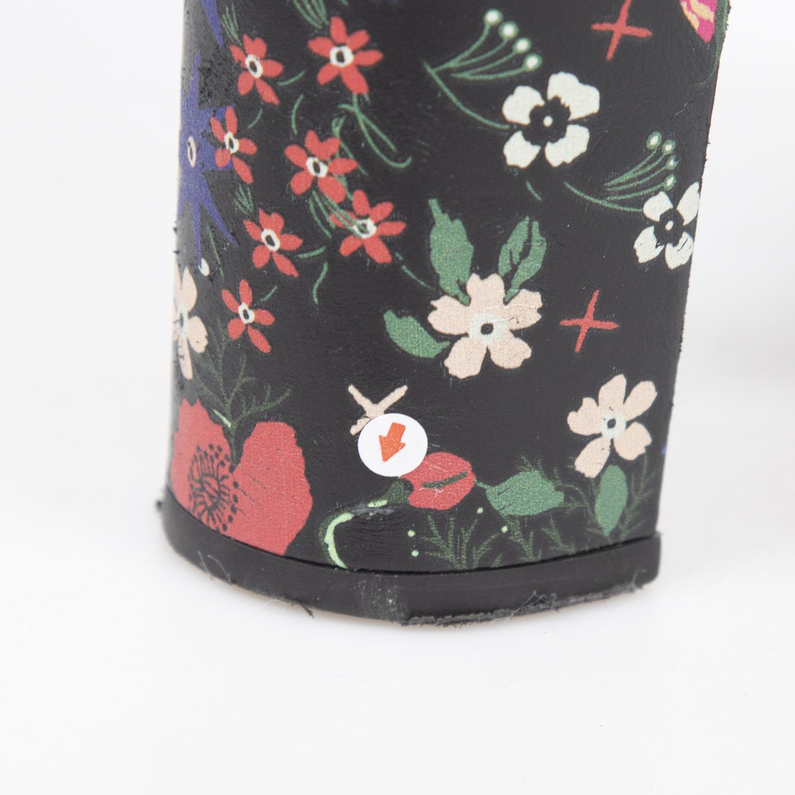 Floral Print Leather Heeled Boots