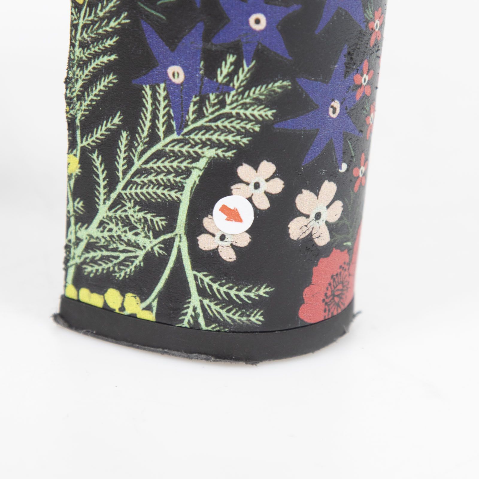 Floral Print Leather Heeled Boots