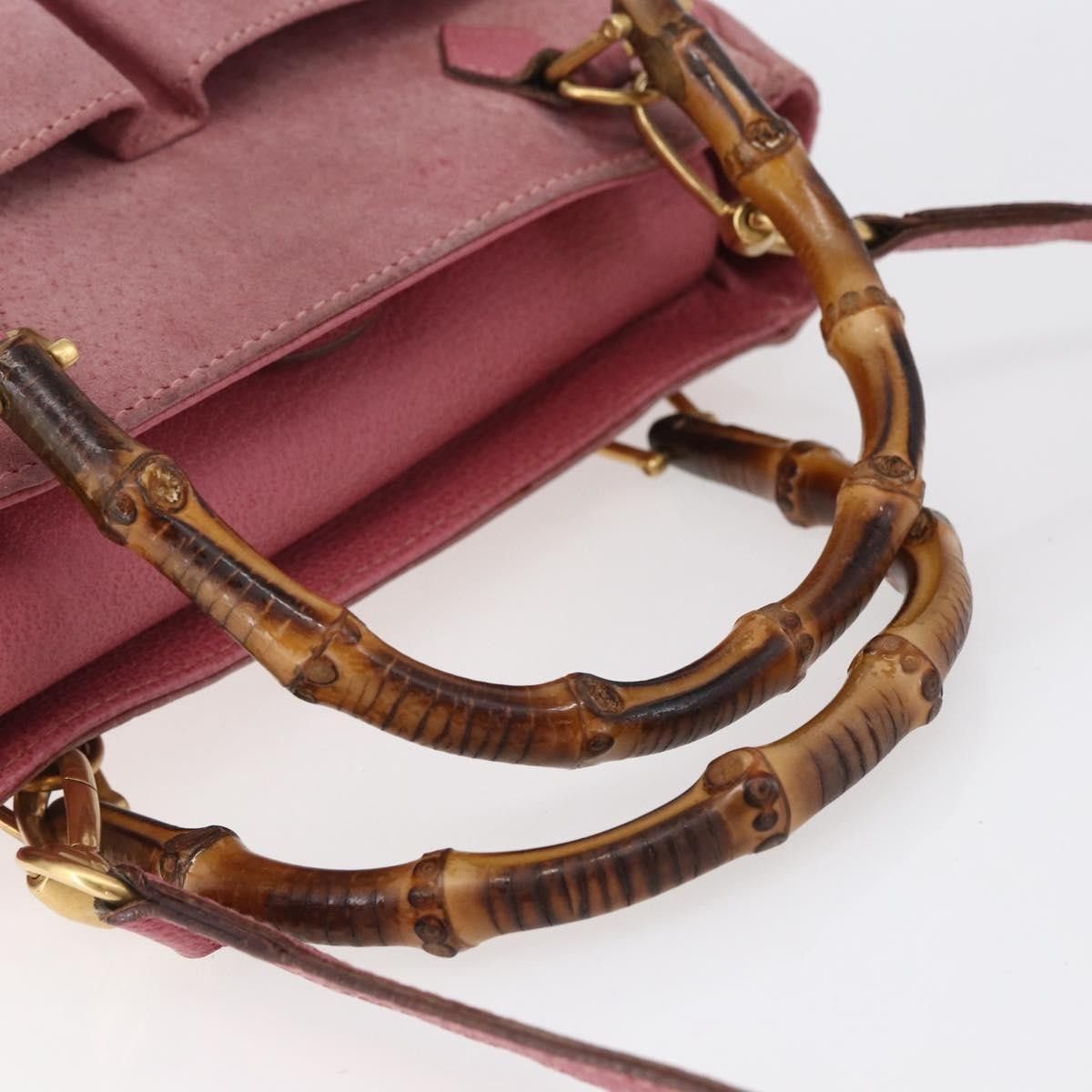 Gucci Gucci Vintage Bamboo Handle Bag Suede Size ONE SIZE - 8 Thumbnail