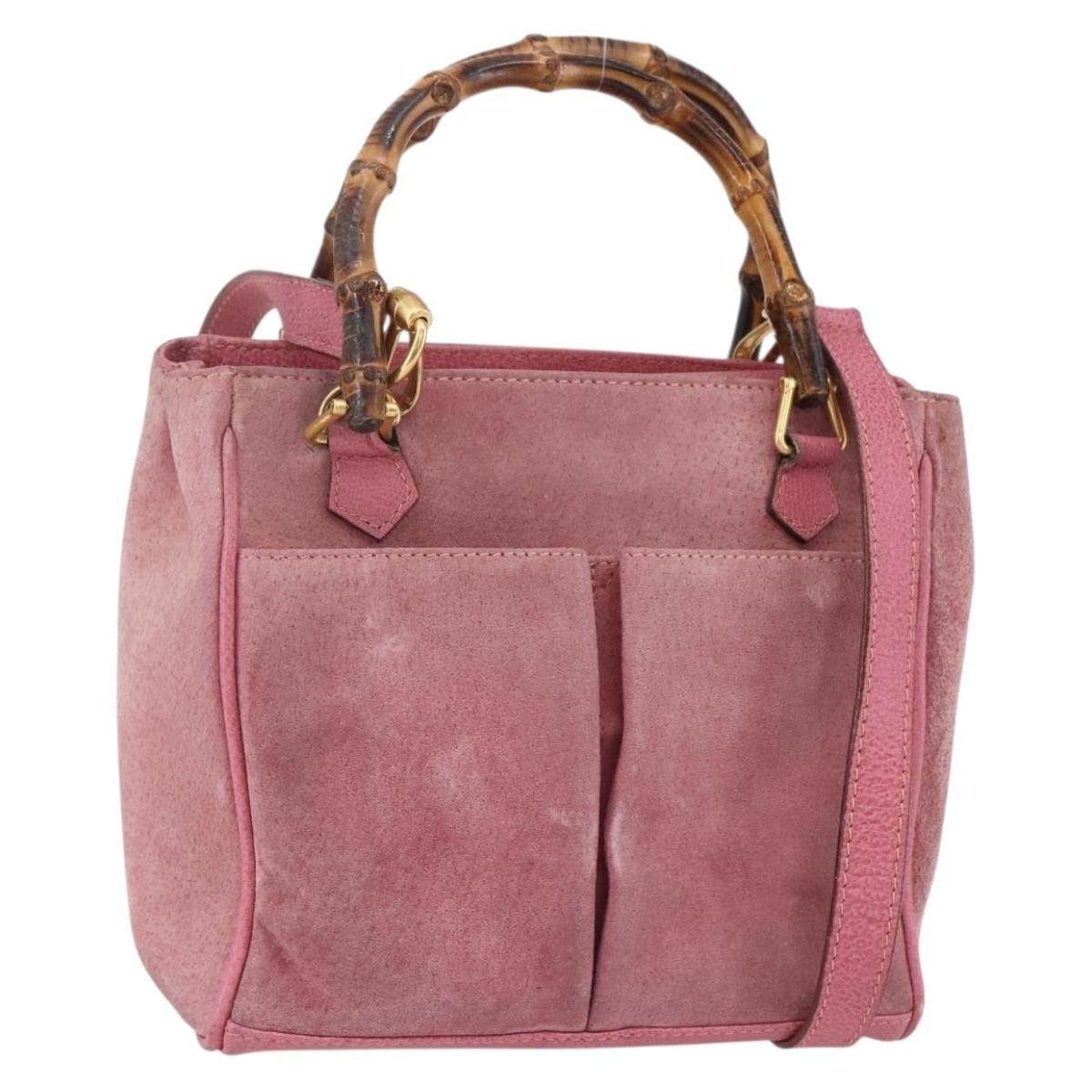Gucci Gucci Vintage Bamboo Handle Bag Suede Size ONE SIZE - 19 Thumbnail