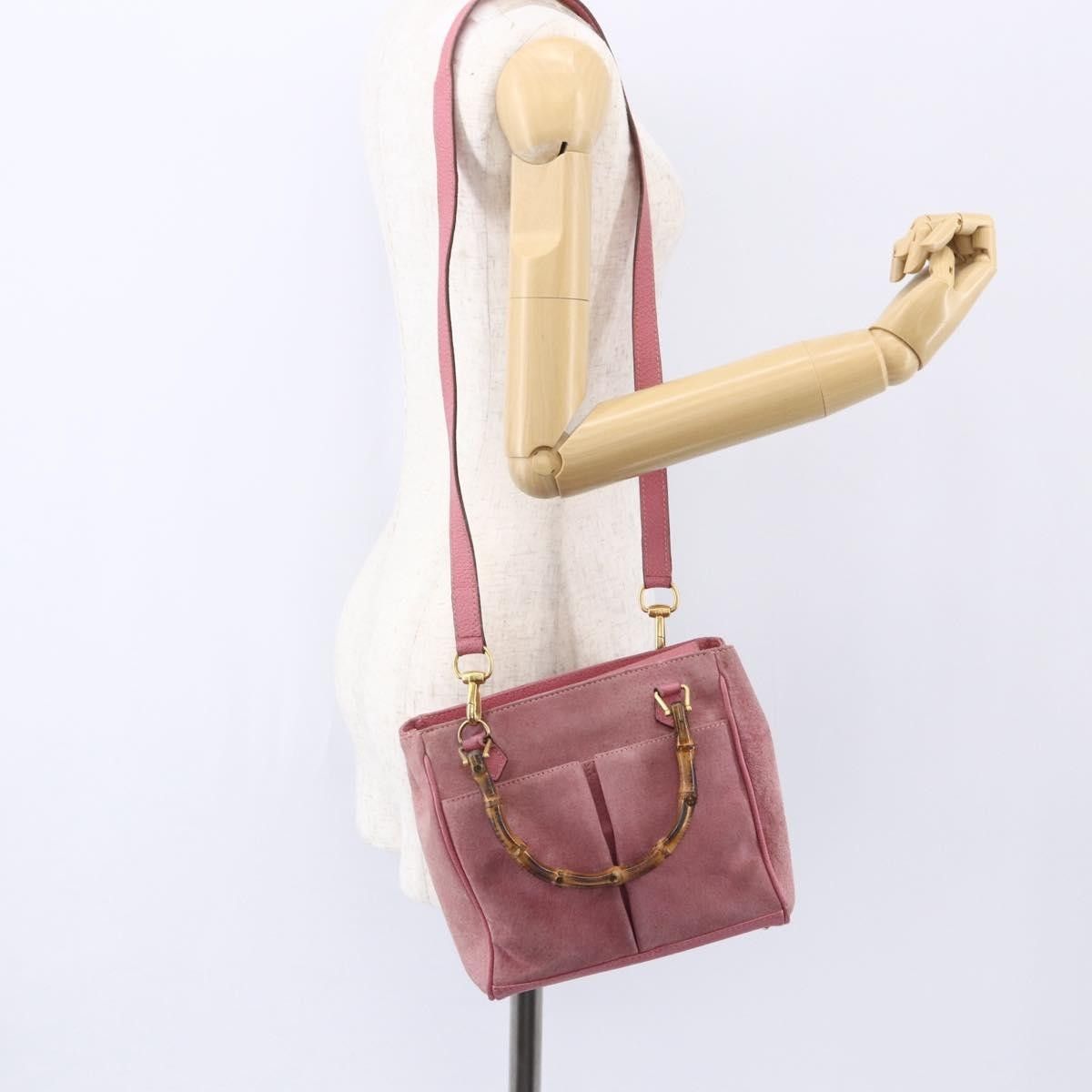Gucci Gucci Vintage Bamboo Handle Bag Suede Size ONE SIZE - 13 Thumbnail