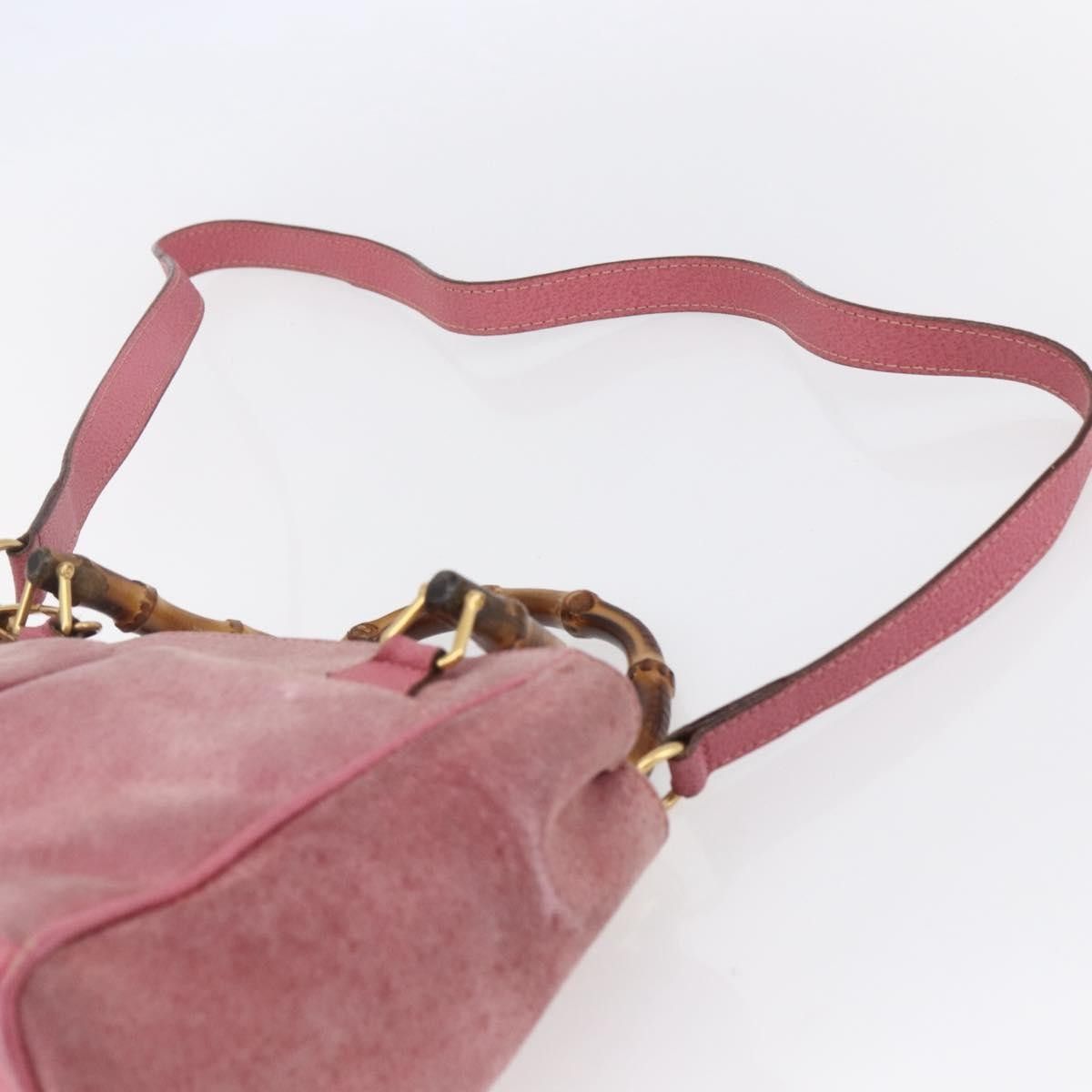 Gucci Gucci Vintage Bamboo Handle Bag Suede Size ONE SIZE - 17 Thumbnail