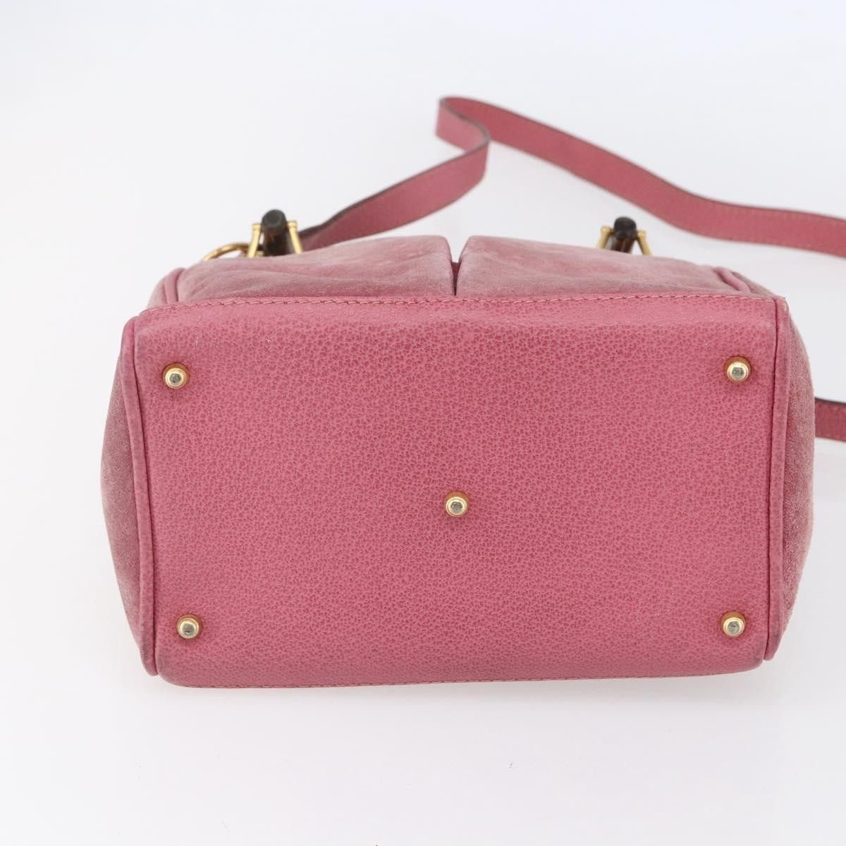 Gucci Gucci Vintage Bamboo Handle Bag Suede Size ONE SIZE - 18 Thumbnail