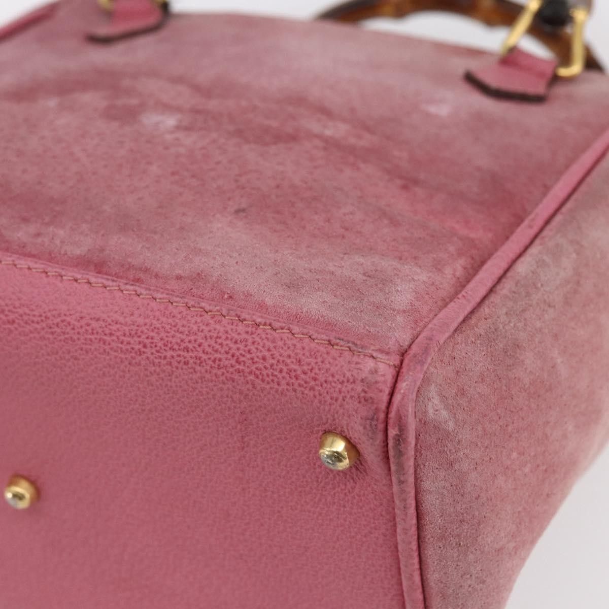 Gucci Gucci Vintage Bamboo Handle Bag Suede Size ONE SIZE - 11 Thumbnail