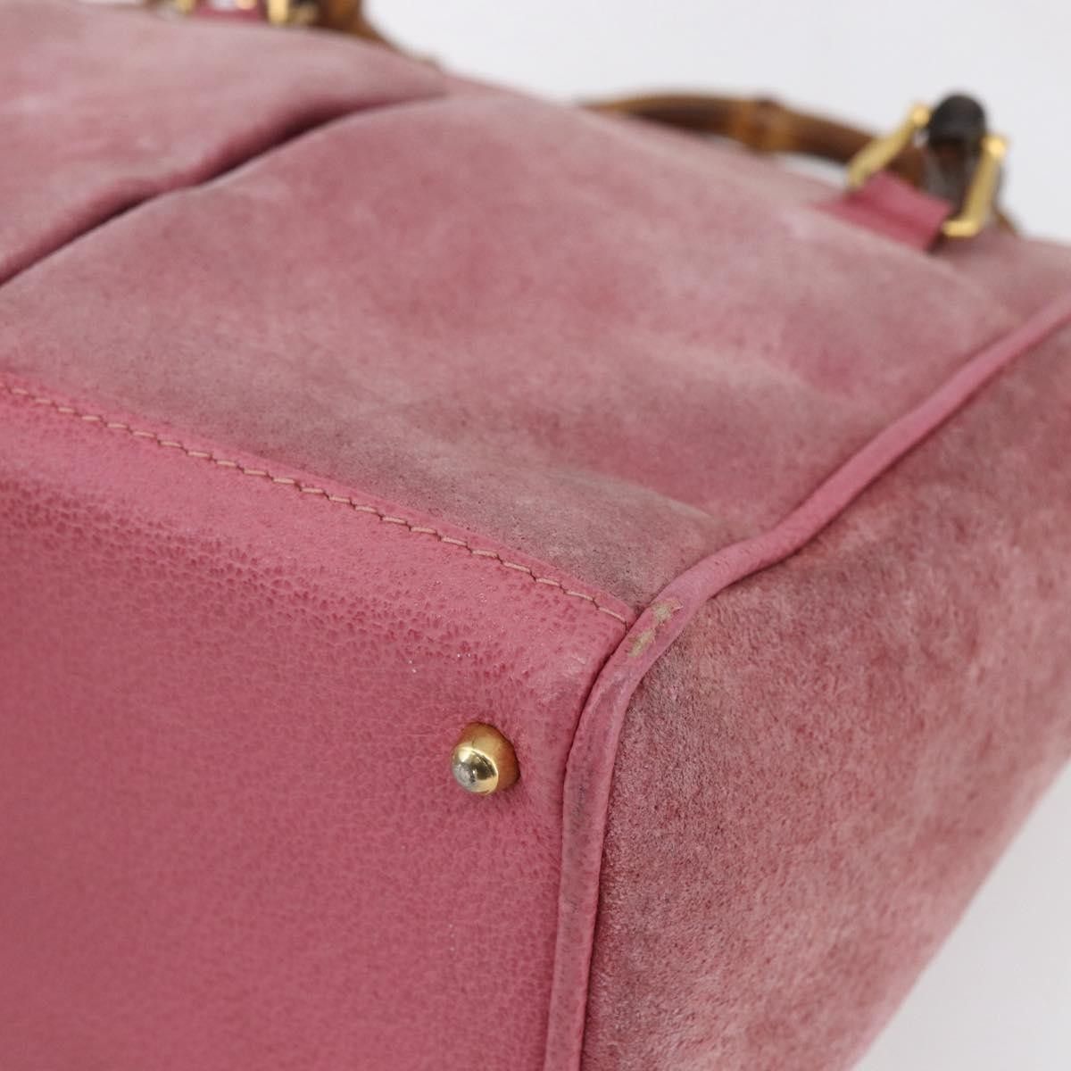 Gucci Gucci Vintage Bamboo Handle Bag Suede Size ONE SIZE - 9 Thumbnail