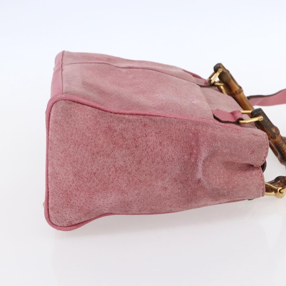Gucci Gucci Vintage Bamboo Handle Bag Suede Size ONE SIZE - 4 Thumbnail