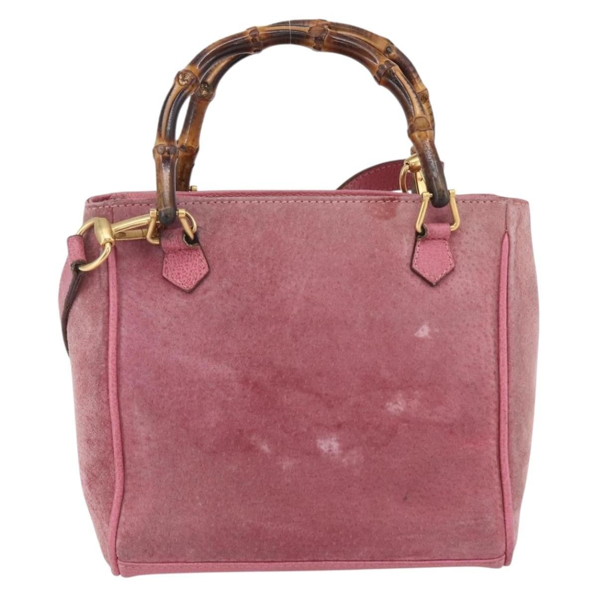 Gucci Gucci Vintage Bamboo Handle Bag Suede Size ONE SIZE - 2 Thumbnail