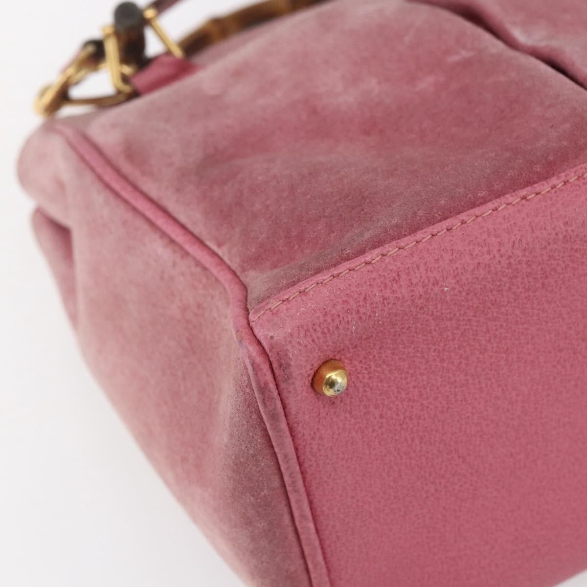 Gucci Gucci Vintage Bamboo Handle Bag Suede Size ONE SIZE - 10 Thumbnail