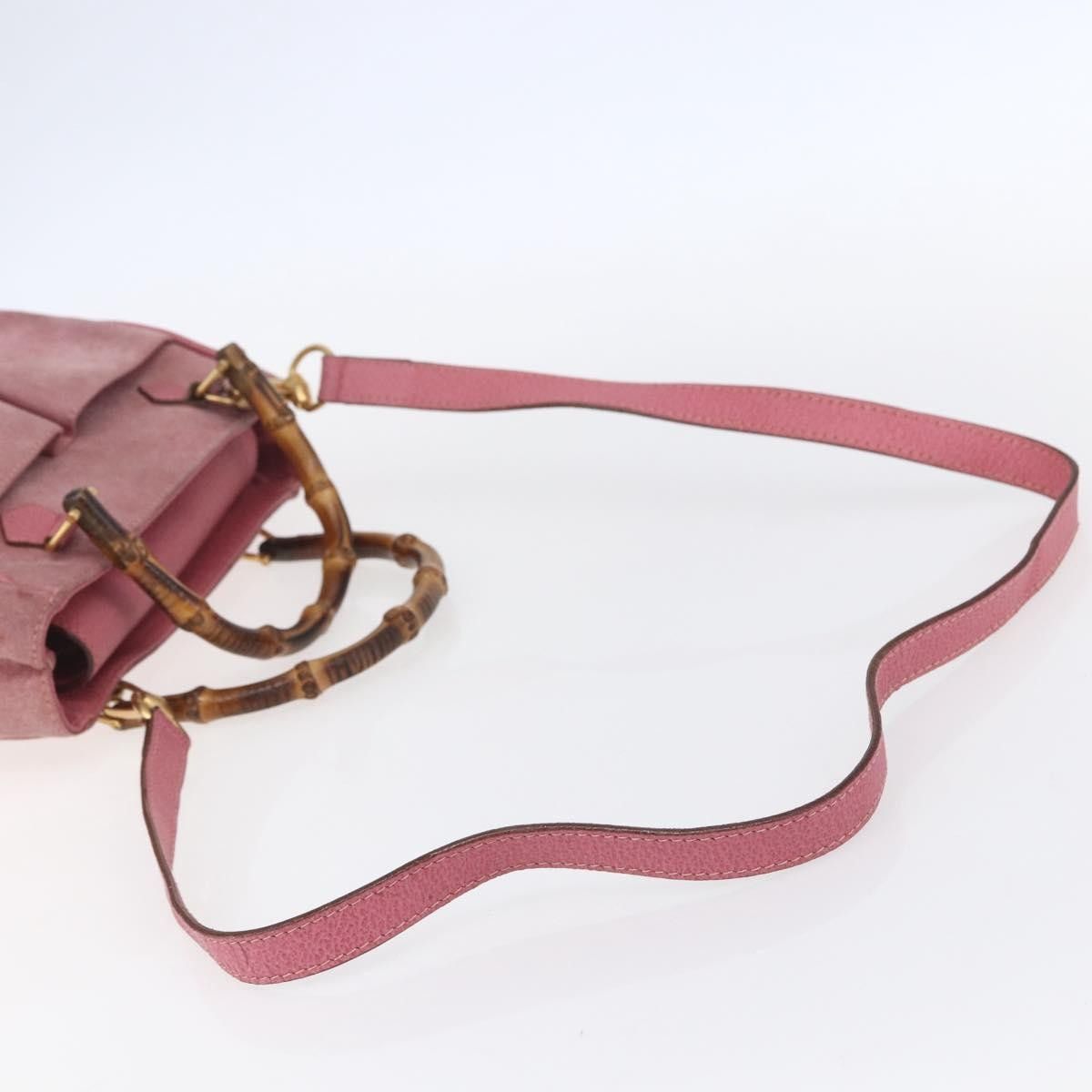 Gucci Gucci Vintage Bamboo Handle Bag Suede Size ONE SIZE - 16 Thumbnail