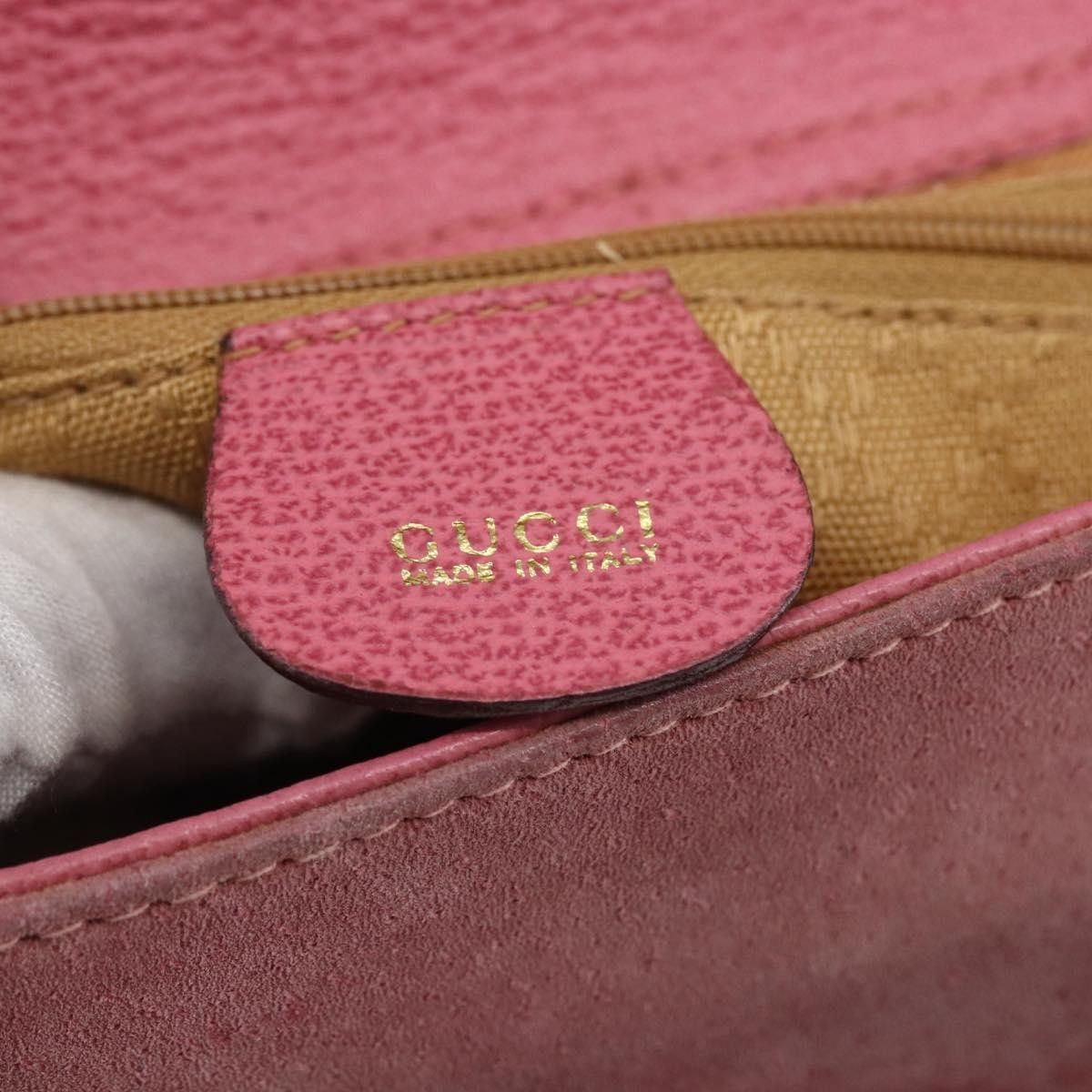 Gucci Gucci Vintage Bamboo Handle Bag Suede Size ONE SIZE - 6 Thumbnail