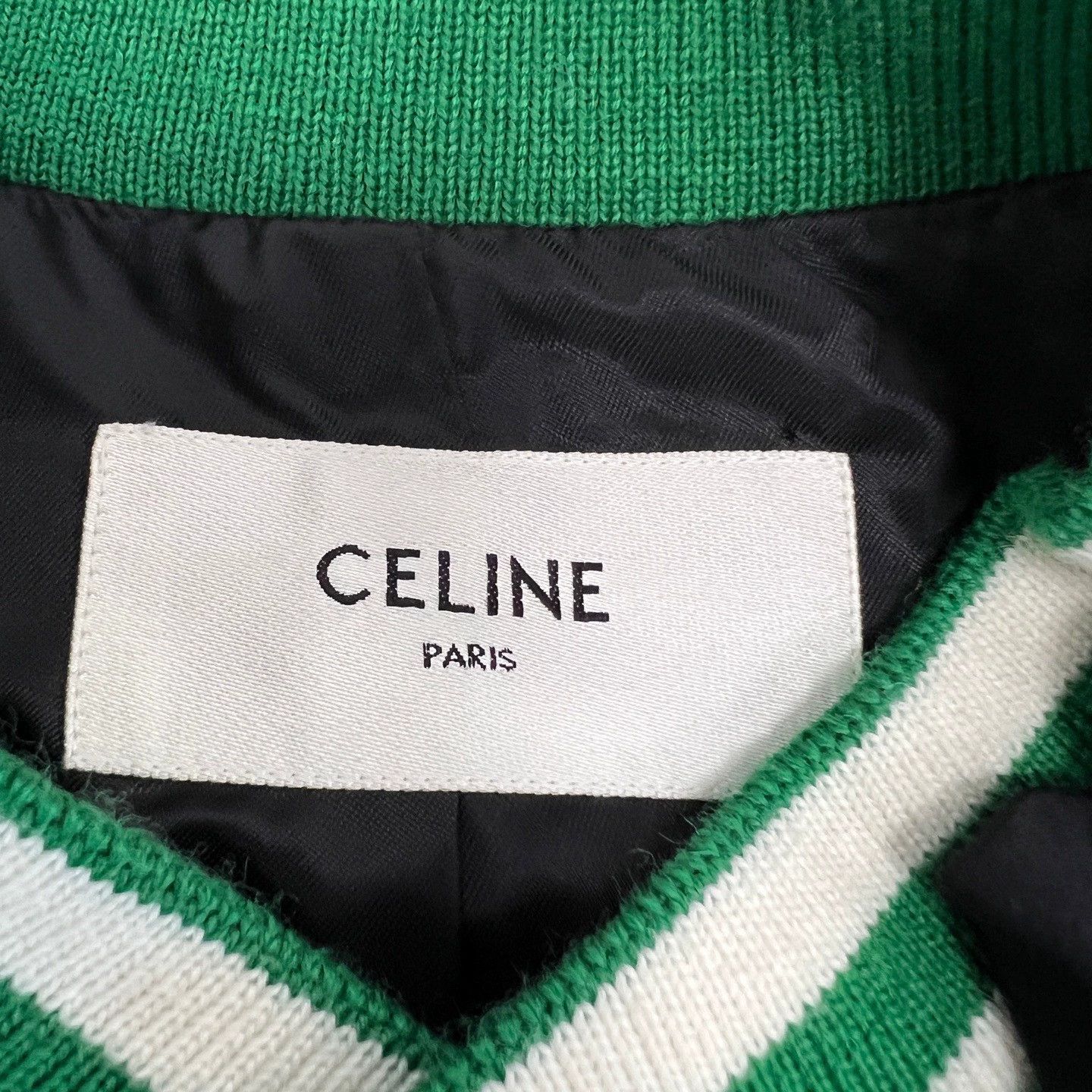 Celine celine letter patch baseball jacket in green Size US L / EU 52-54 / 3 - 3 Thumbnail