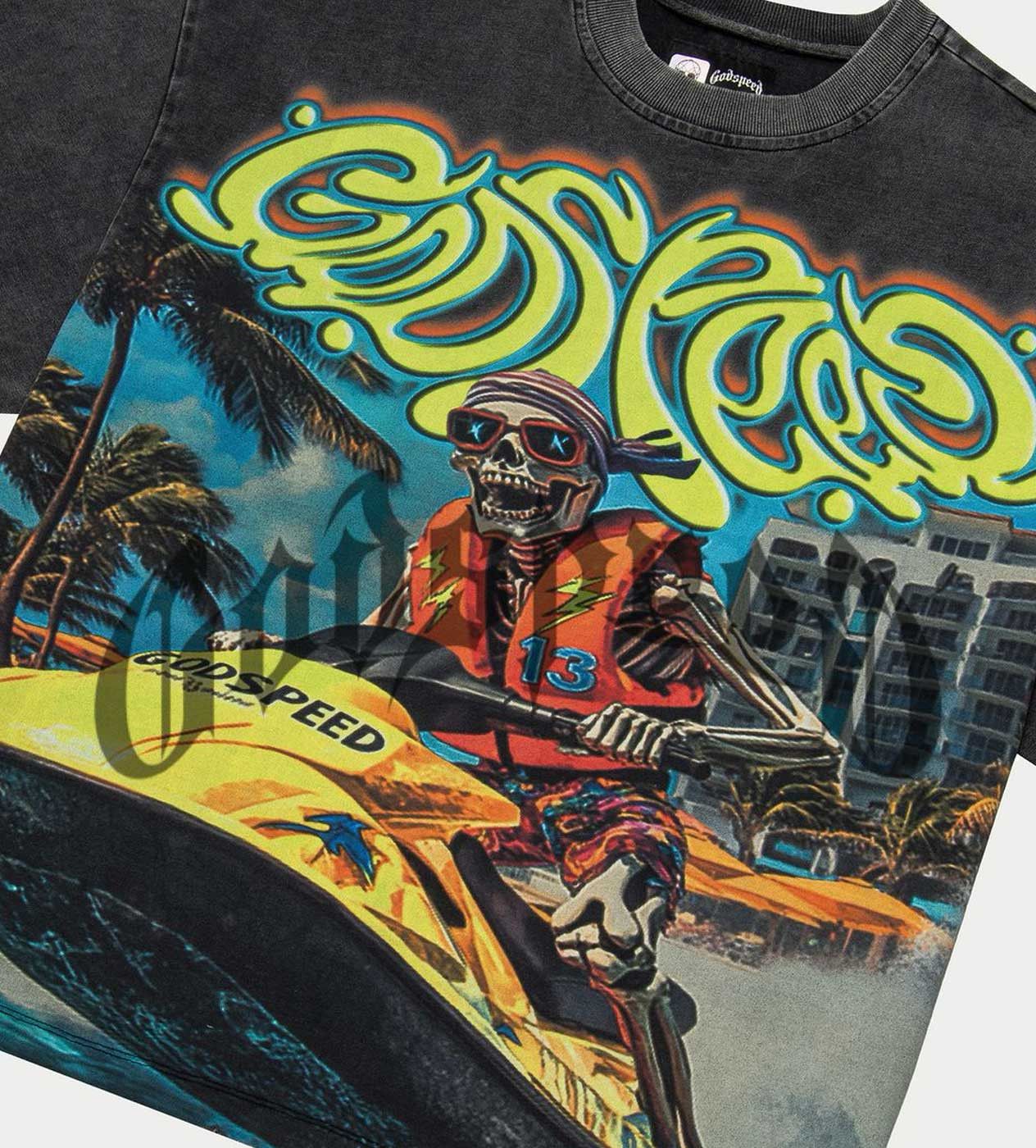 Godspeed Wave Runner Tee Grey Wash Size US XS / EU 42 / 0 - 3 Thumbnail