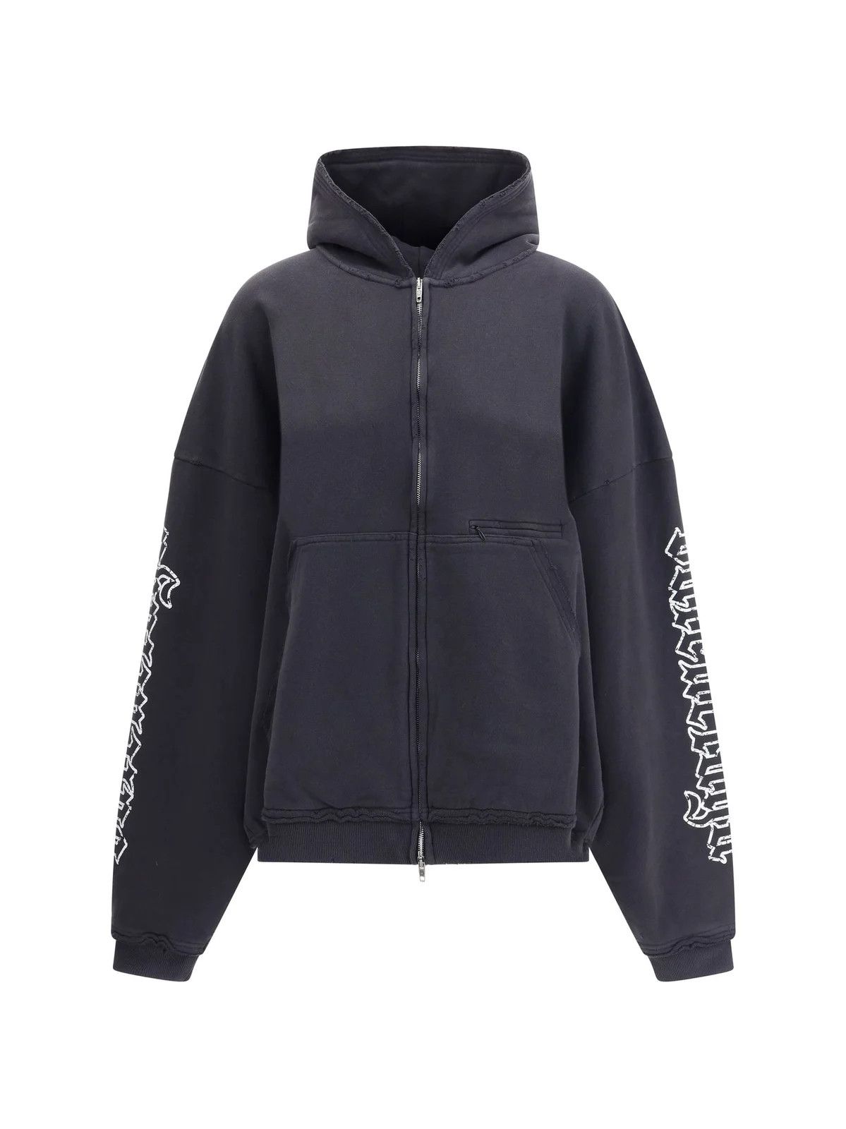 Balenciaga Balenciaga Blackletter Script Pulled Zipped Hoodie Size US S / EU 44-46 / 1 - 2 Thumbnail