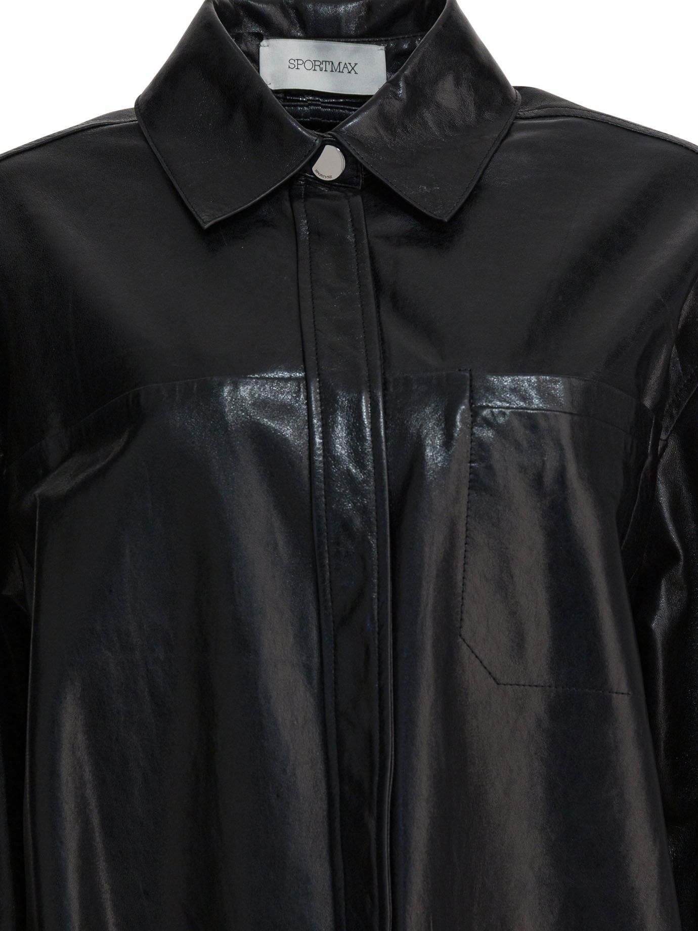 Max Mara Leather Shirt Size XS / US 0-2 / IT 36-38 - 3 Thumbnail