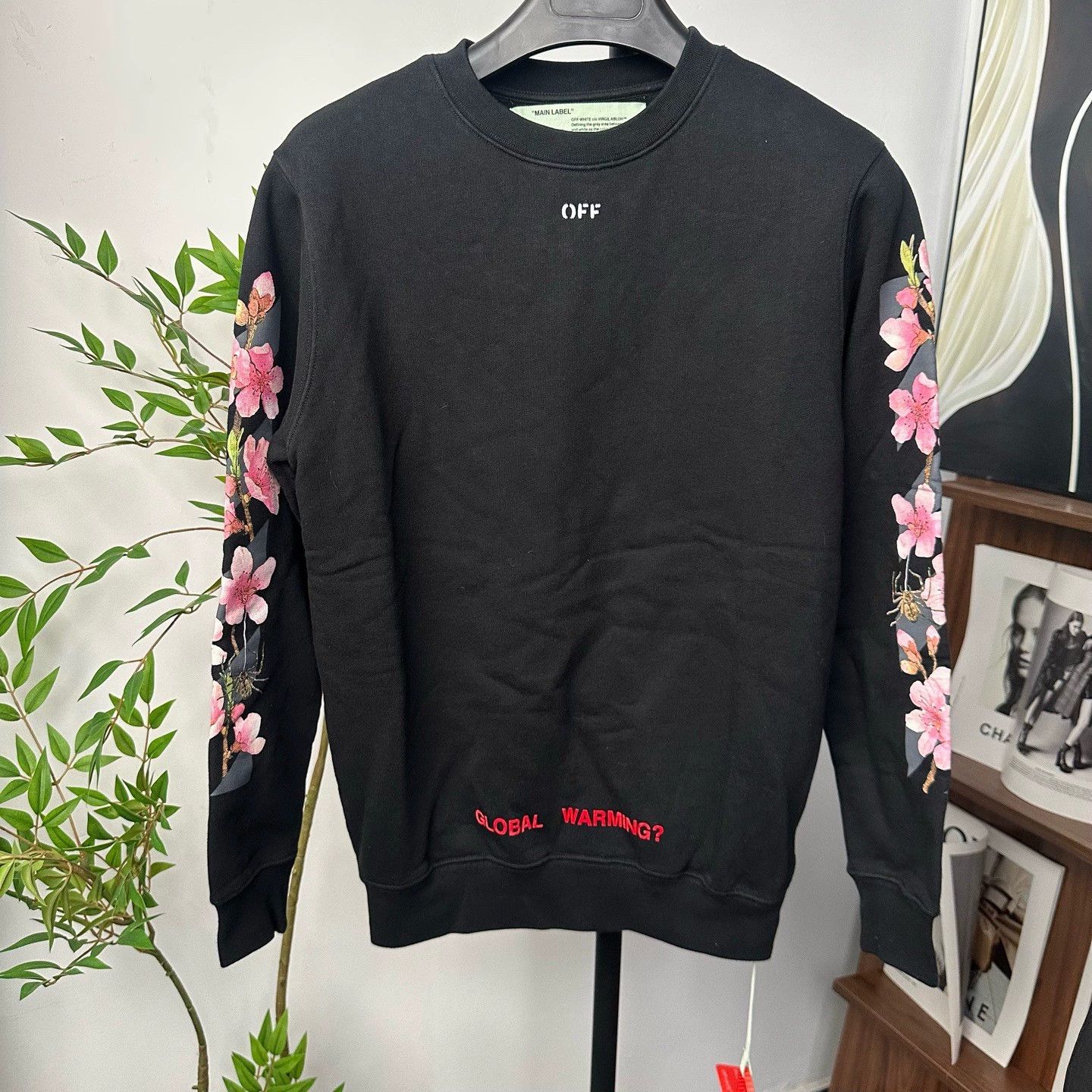 Off-White off-white cherry blossom embroidered sweatshirt Size US XXS / EU 40 - 2 Thumbnail
