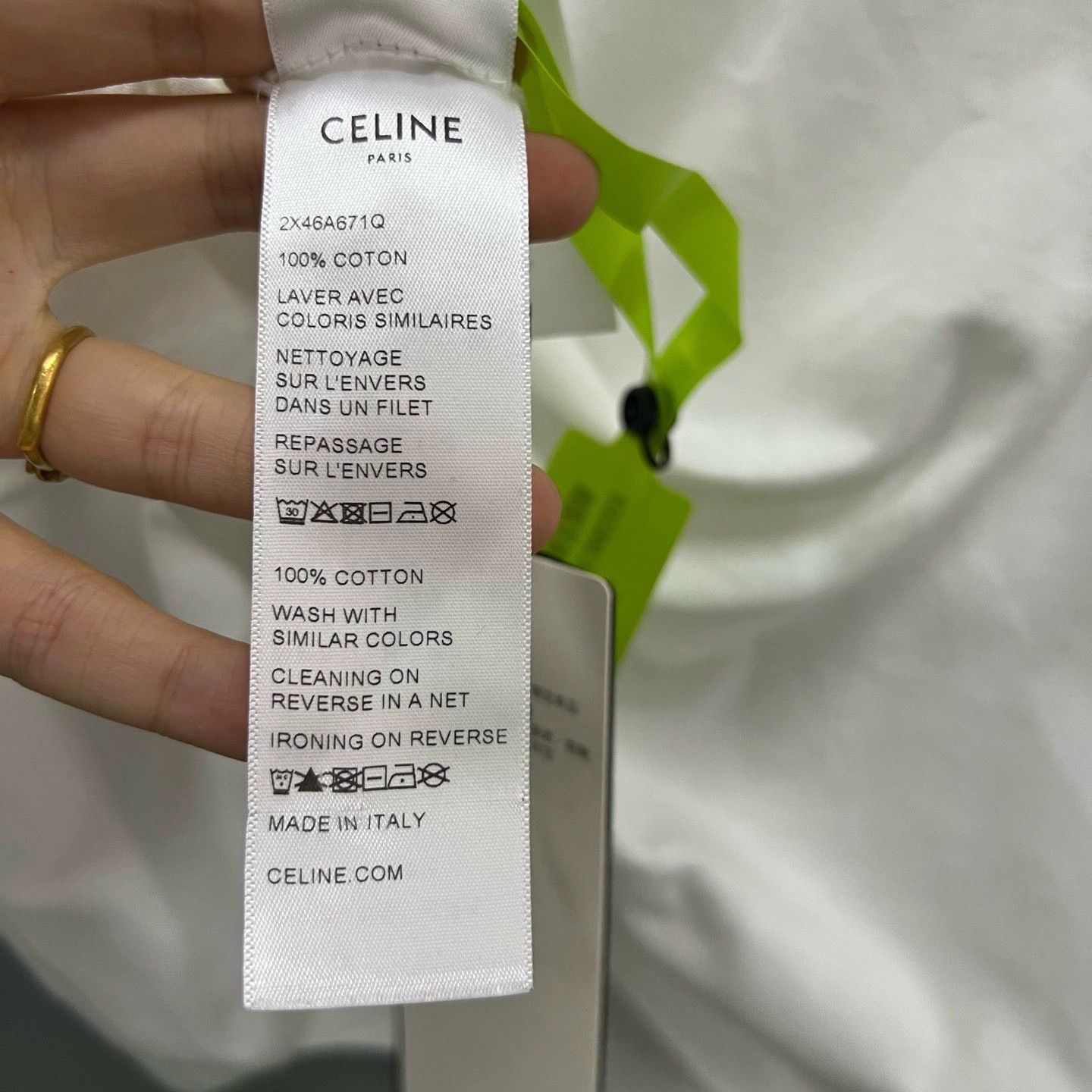 Celine celine white logo short sleeve top Size L / US 10 / IT 46 - 4 Thumbnail