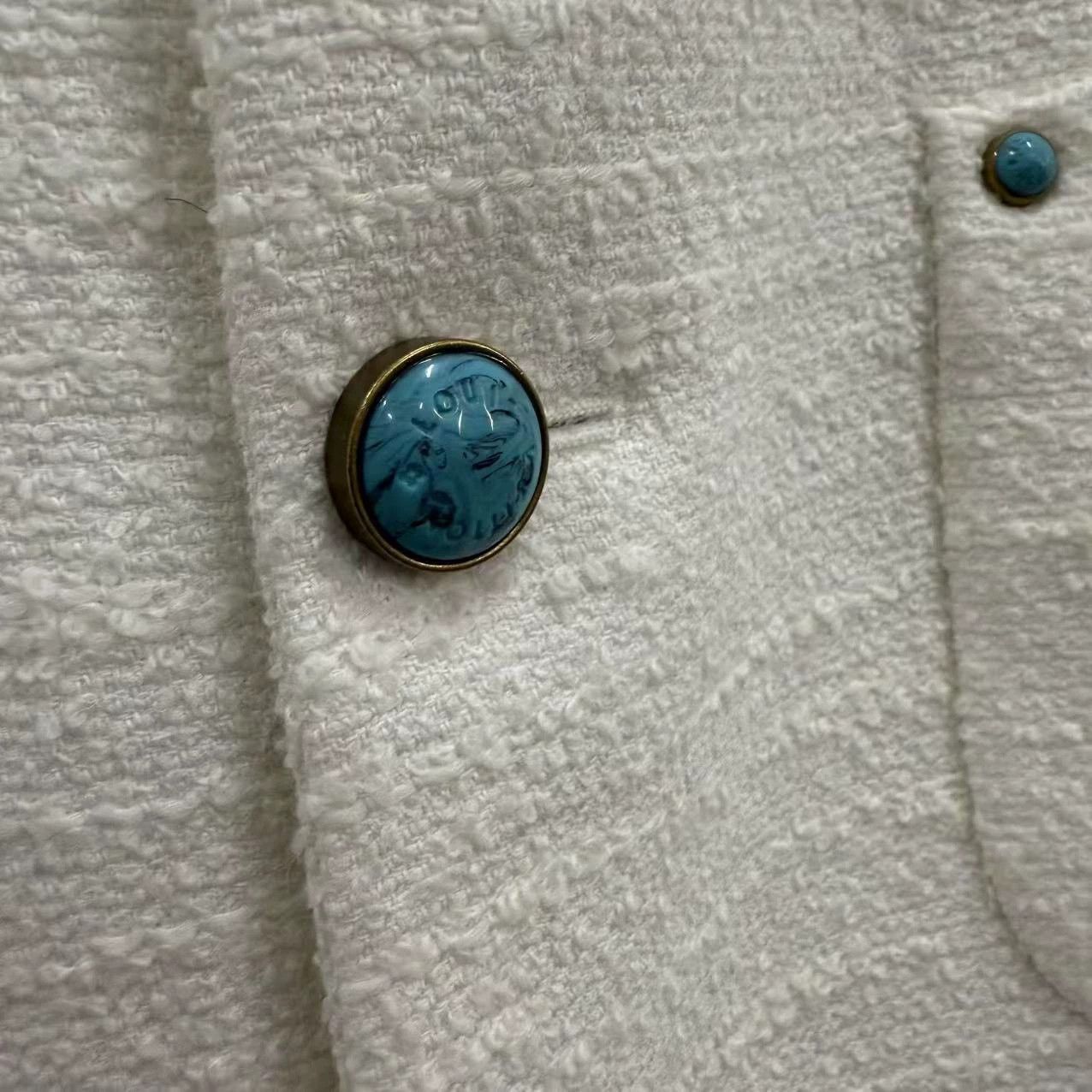 Louis Vuitton louis vuitton white turquoise button jacket Size L / US 10 / IT 46 - 3 Thumbnail