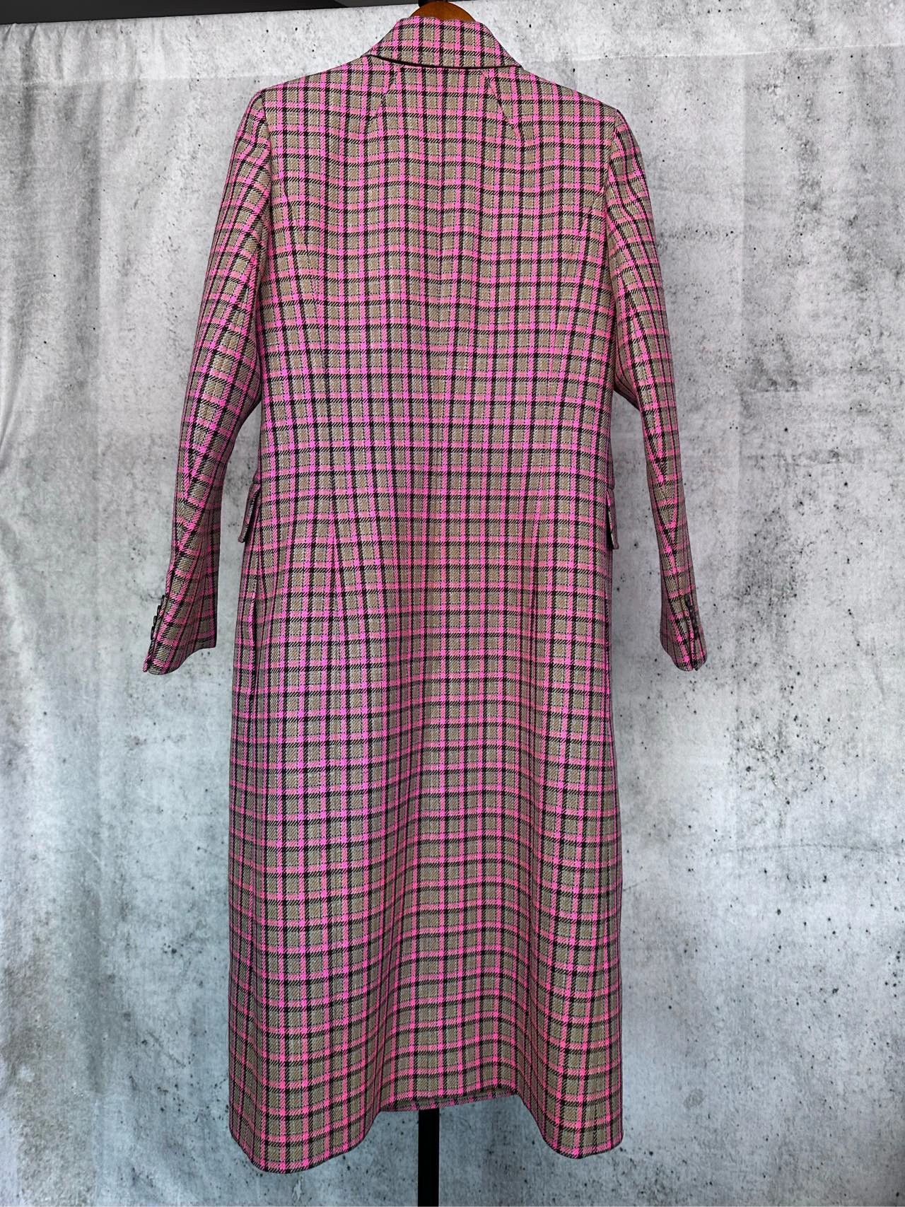 Balenciaga balenciaga pink checkered oversized coat Size S / US 4 / IT 40 - 2 Thumbnail