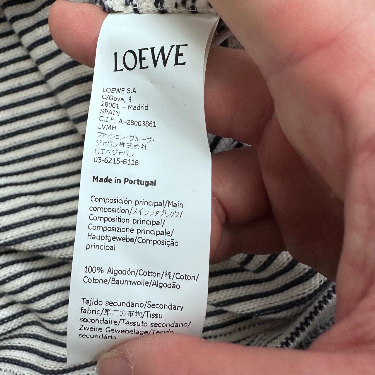 Loewe stylish black and white striped hoodie Size US S / EU 44-46 / 1 - 7 Thumbnail