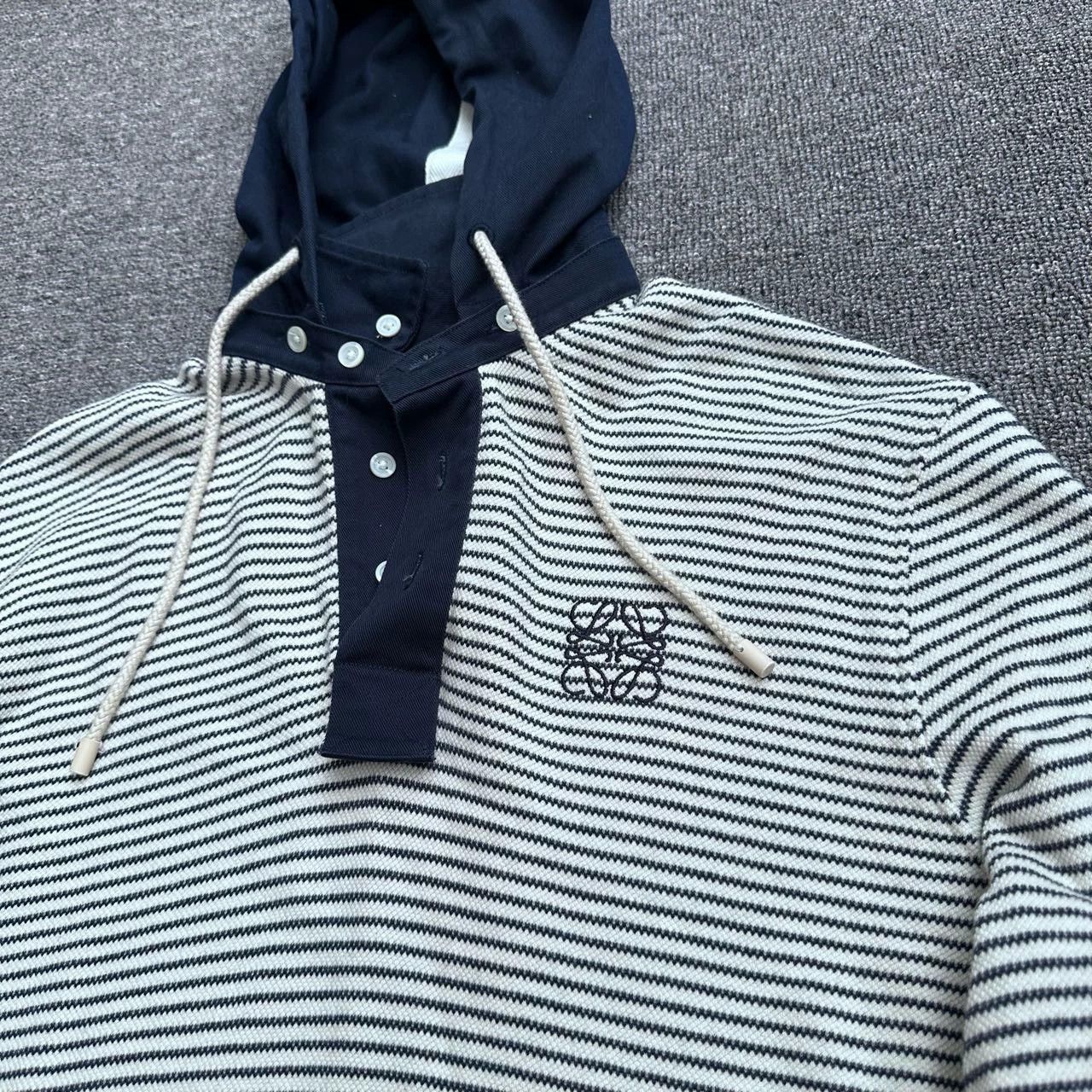 Loewe stylish black and white striped hoodie Size US S / EU 44-46 / 1 - 6 Thumbnail