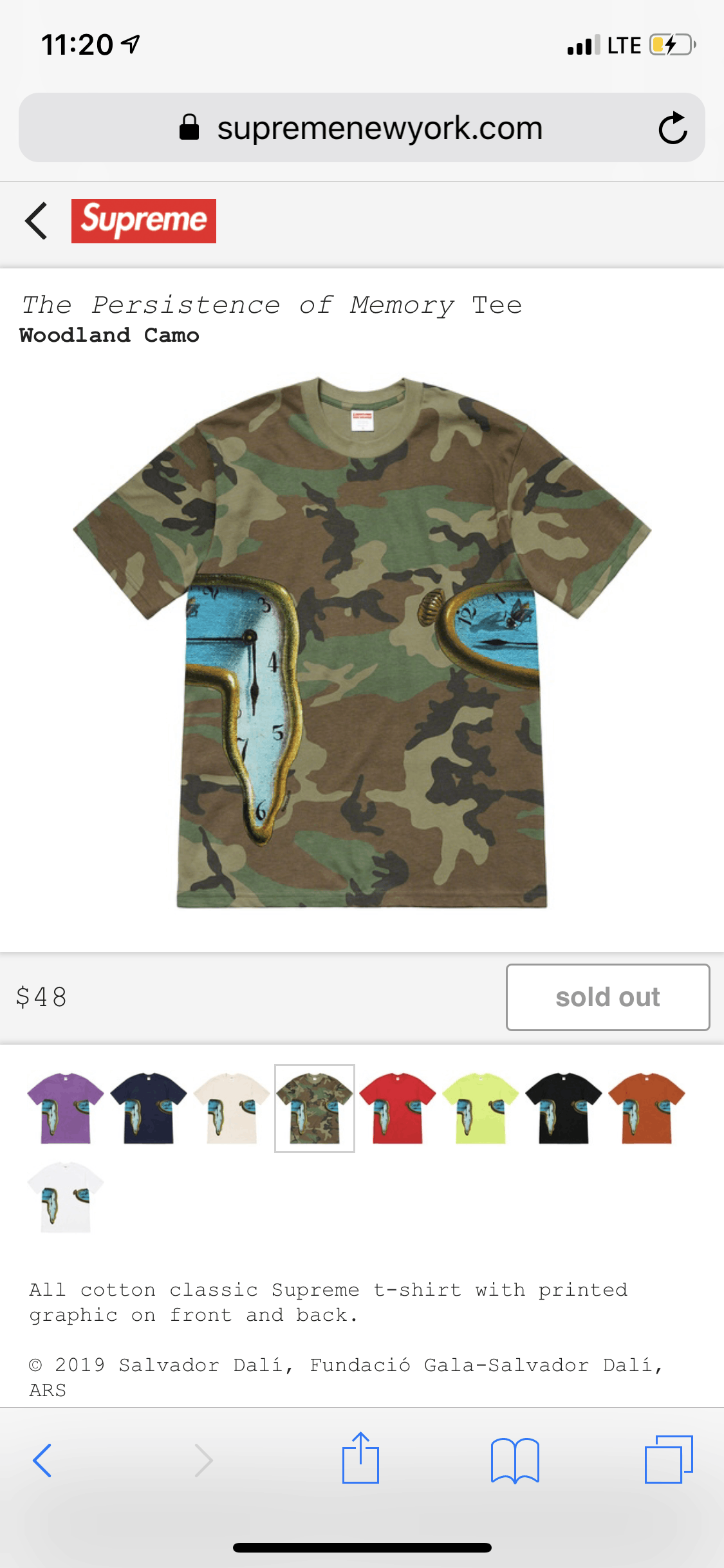 Supreme memory tee online