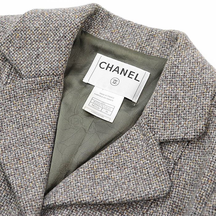 Chanel Chanel Chanel Tailored Jacket Wool Knit Jacket Leather Outerwear 03A P22217 DUTY FREE for USA Size ONE SIZE - 11 Thumbnail