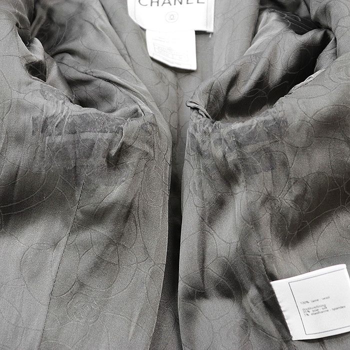 Chanel Chanel Chanel Tailored Jacket Wool Knit Jacket Leather Outerwear 03A P22217 DUTY FREE for USA Size ONE SIZE - 8 Thumbnail