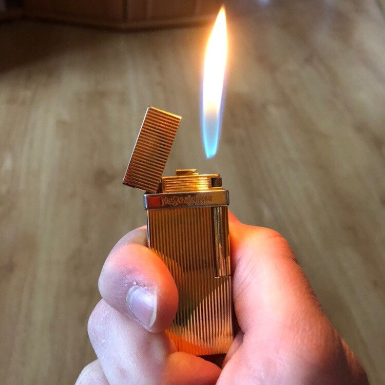 Yves Saint Laurent Rare Vintage YSL Yves Saint Laurent Cigarette Gold  Lighter