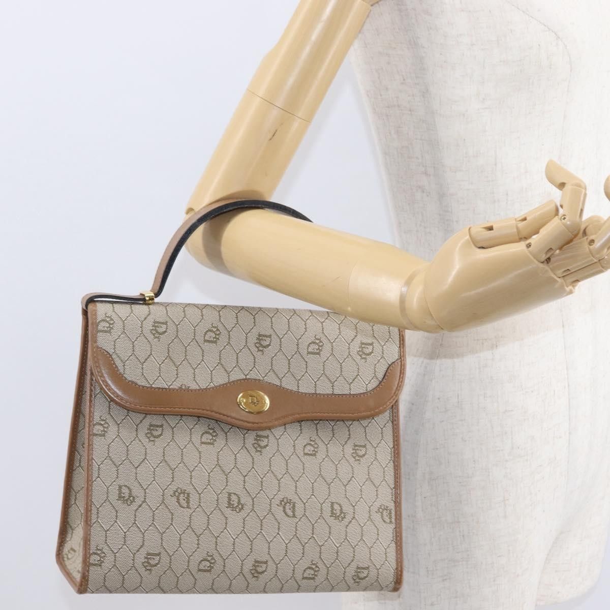 Dior Christian Dior Vintage Honeycomb Handbag Canvas Leather Size ONE SIZE - 13 Thumbnail