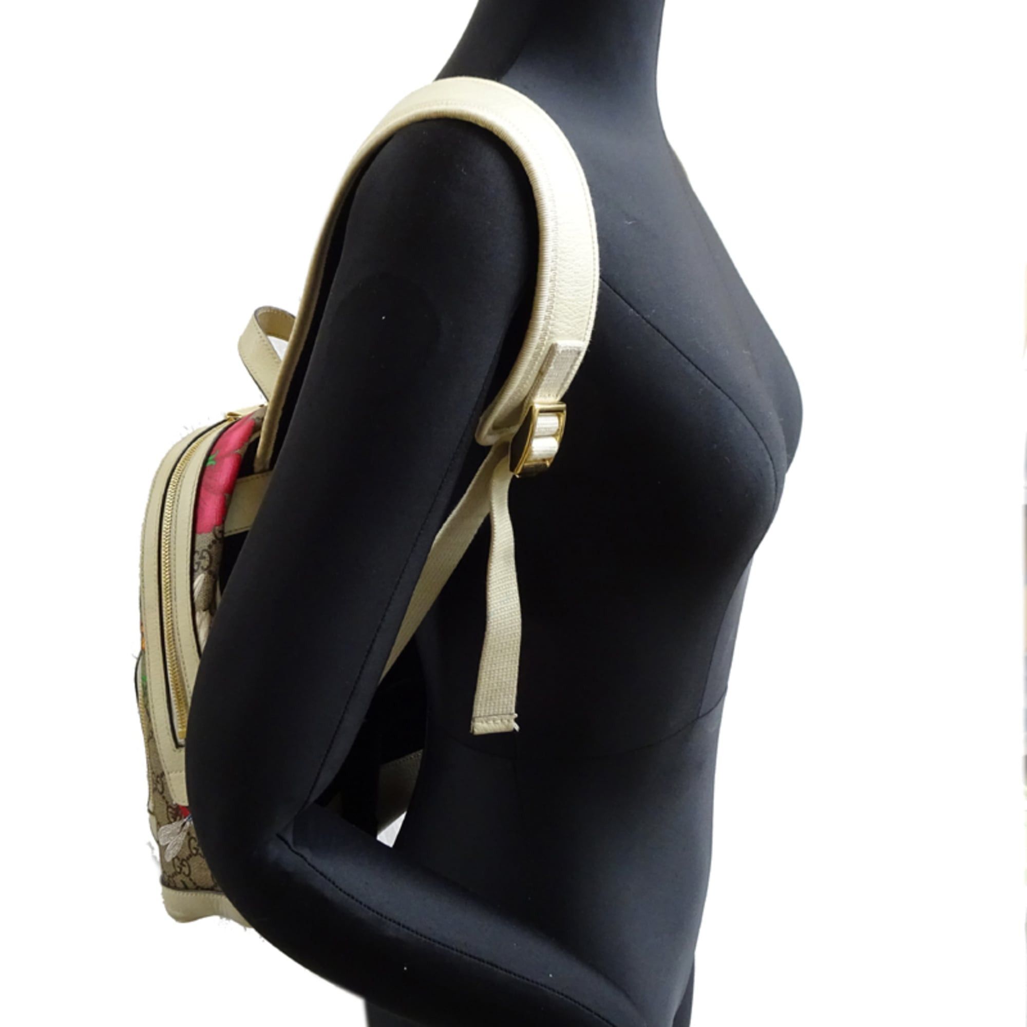 Gucci Gucci Floral Backpack, Women's Backpack/Daypack, 547965, GG Supreme, Beige Size ONE SIZE - 8 Thumbnail