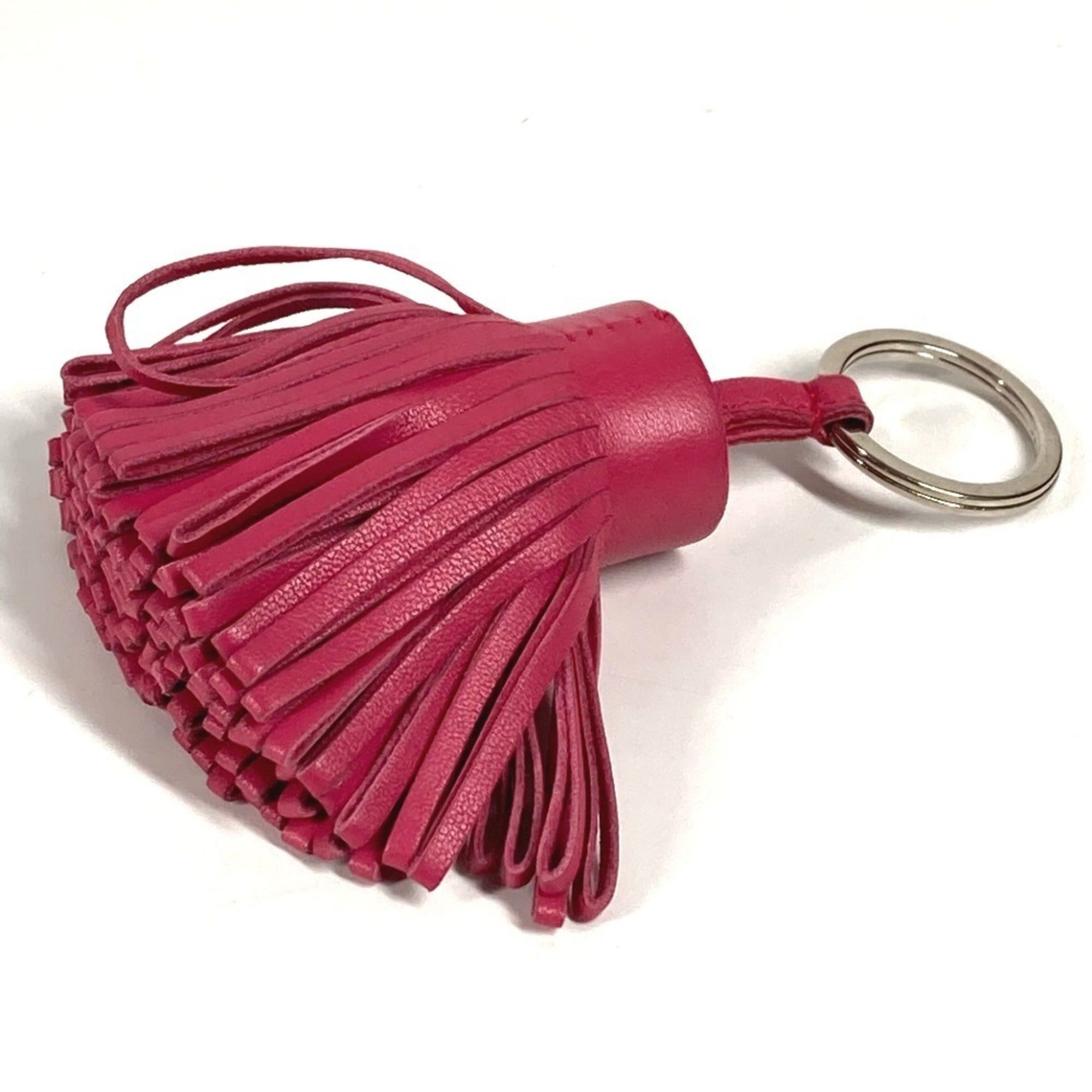 Hermes HERMES Fringe Tassel Carmen Bag Charm Keychain Leather and Metal for Men Women, Pink Size ONE SIZE - 3 Thumbnail